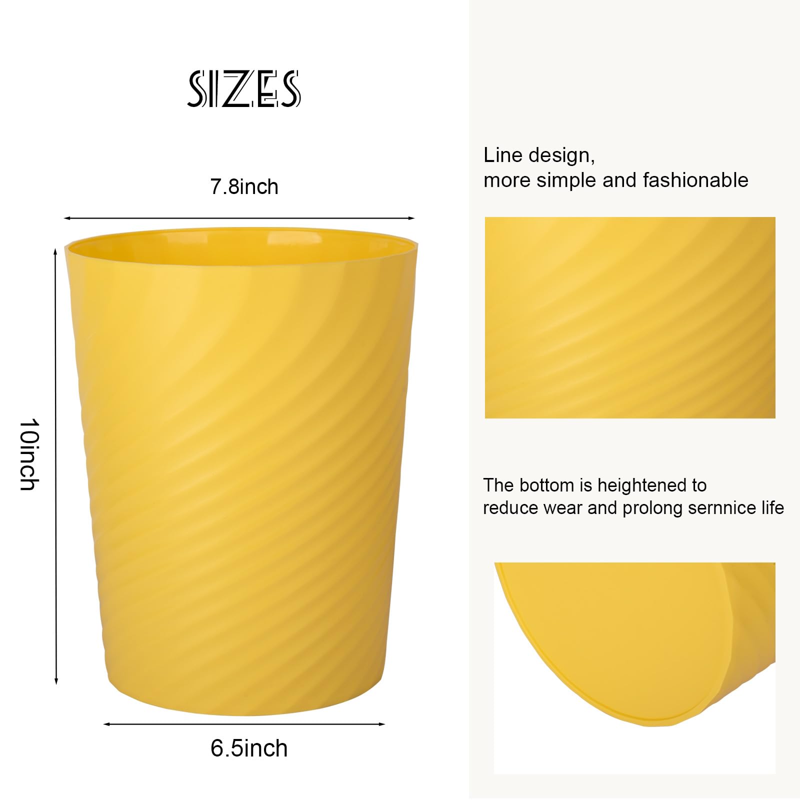 Plastic Small Bathroom Trash Can Wastebasket Garbage Can