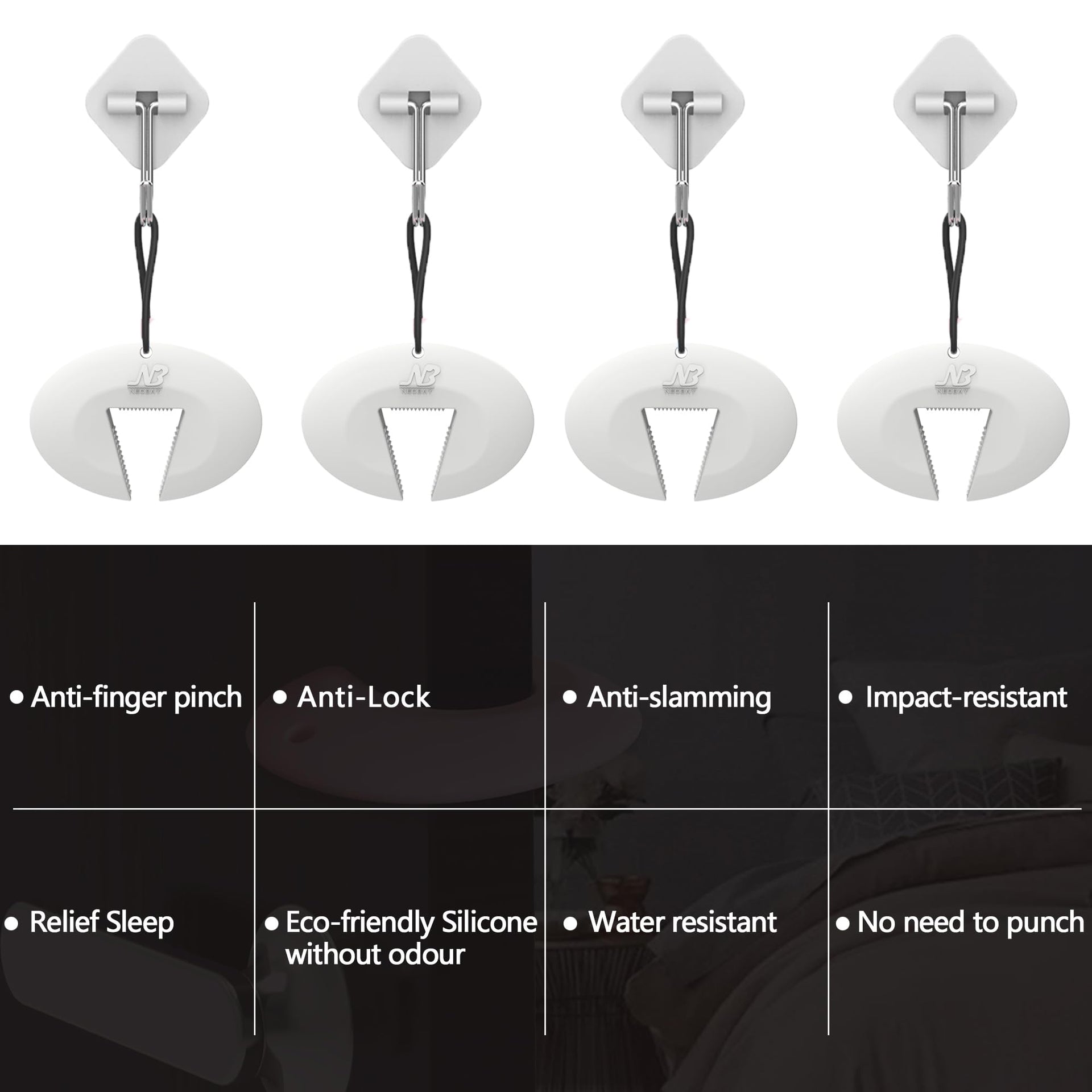Door Pinch Guard and Door Slam Stopper (6 Count)