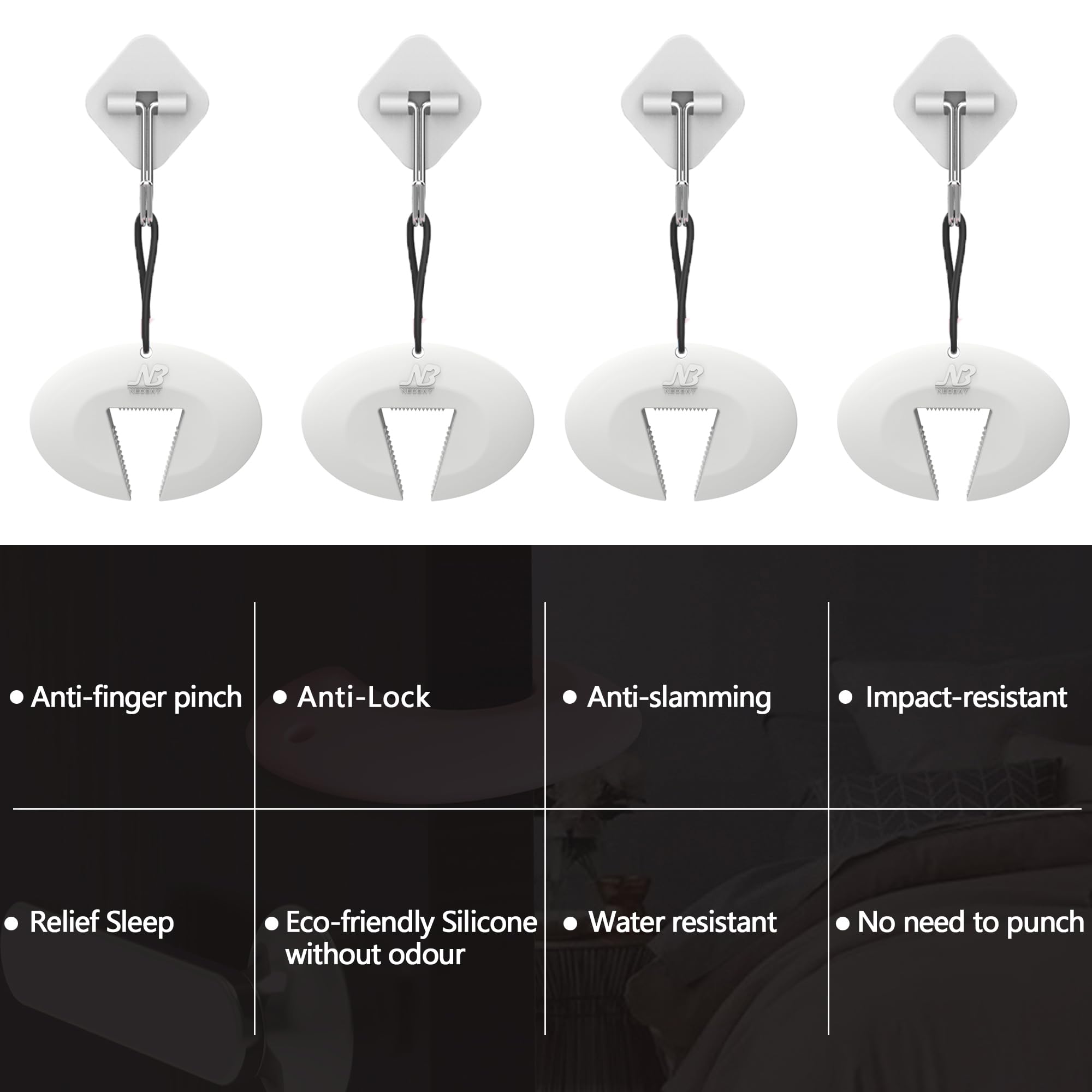 Door Pinch Guard and Door Slam Stopper (4 Count)