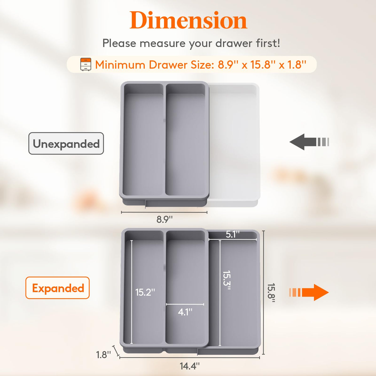 Utensil Organizer for Kitchen Drawer