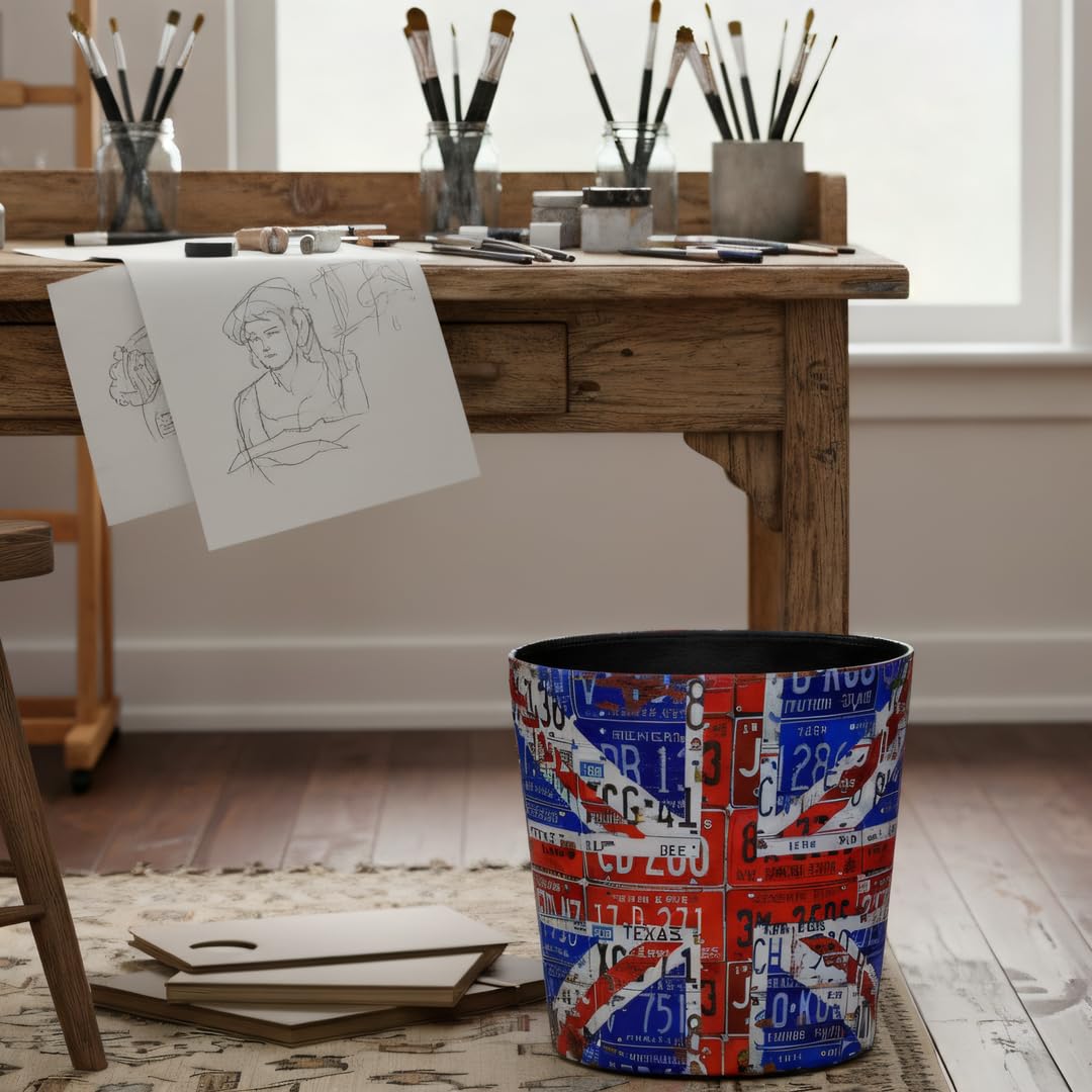PU Leather Small Trash Can Wastebasket