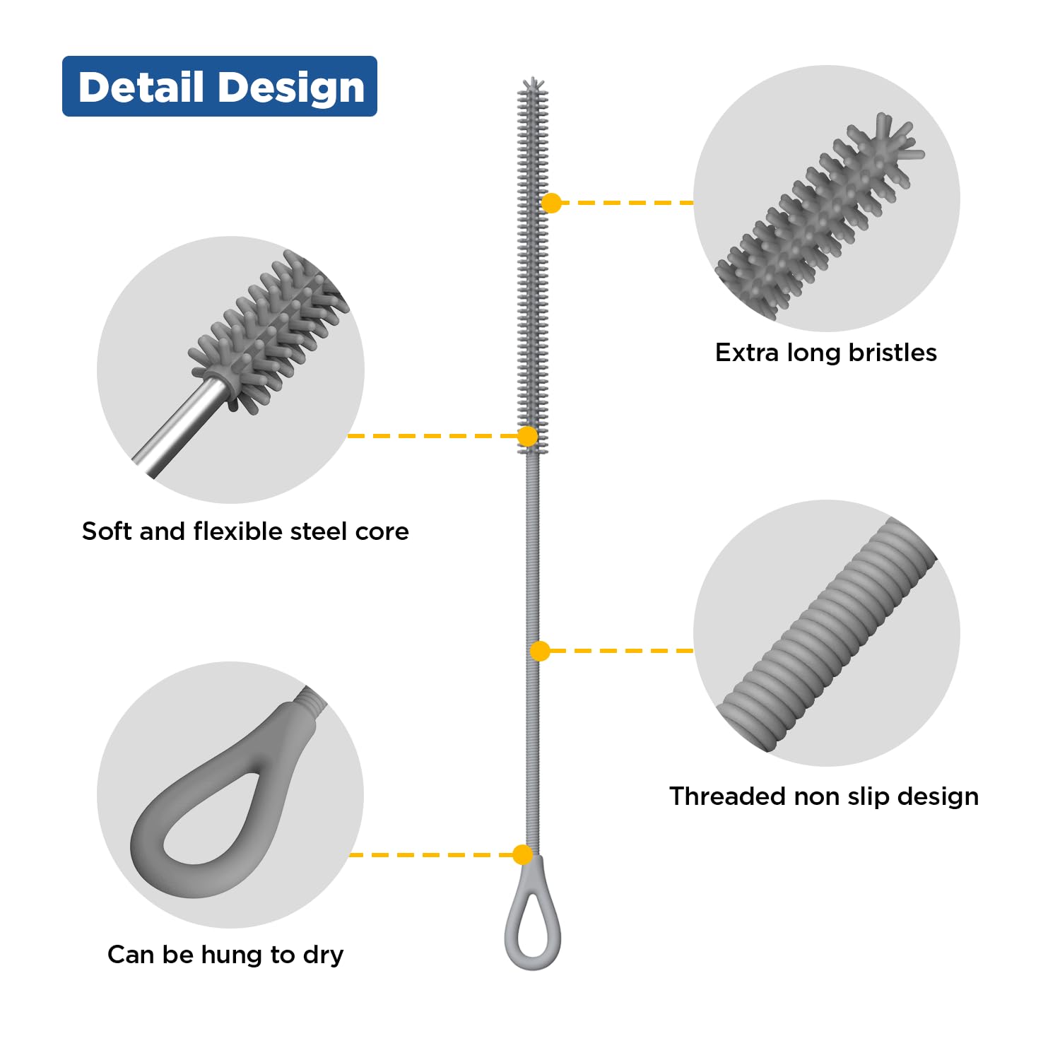 Silicone Straw Cleaner Brush (2 Count)