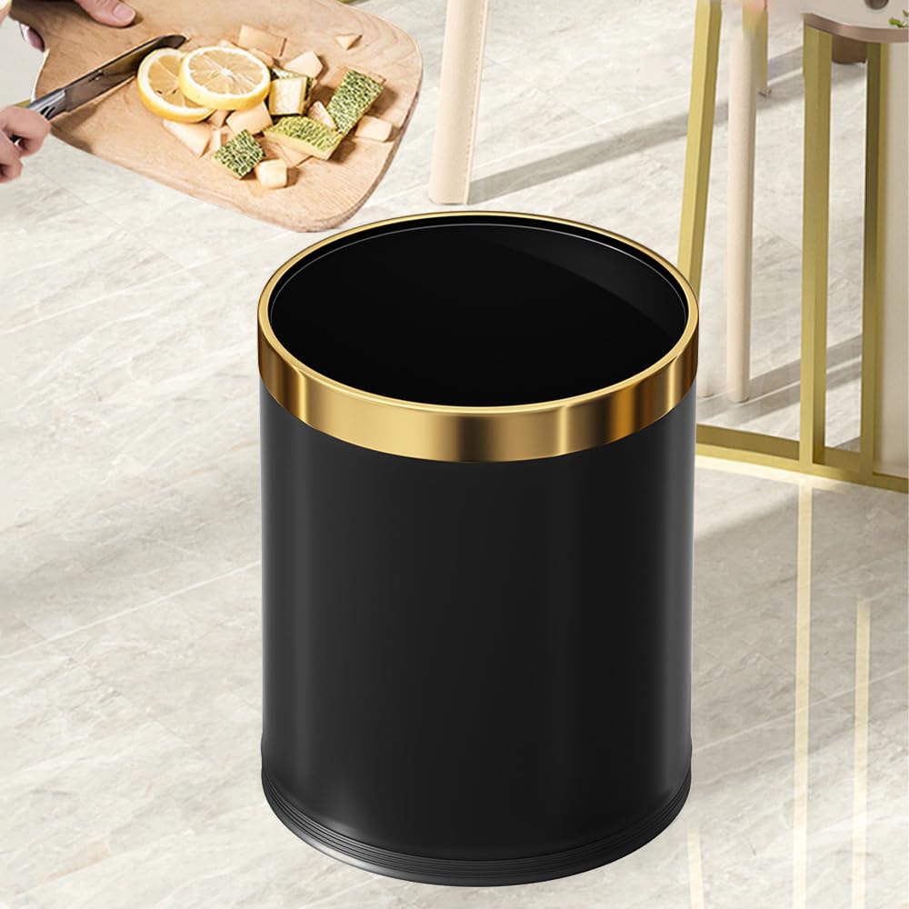 14L 3.7GAL Black and GoldTrash can