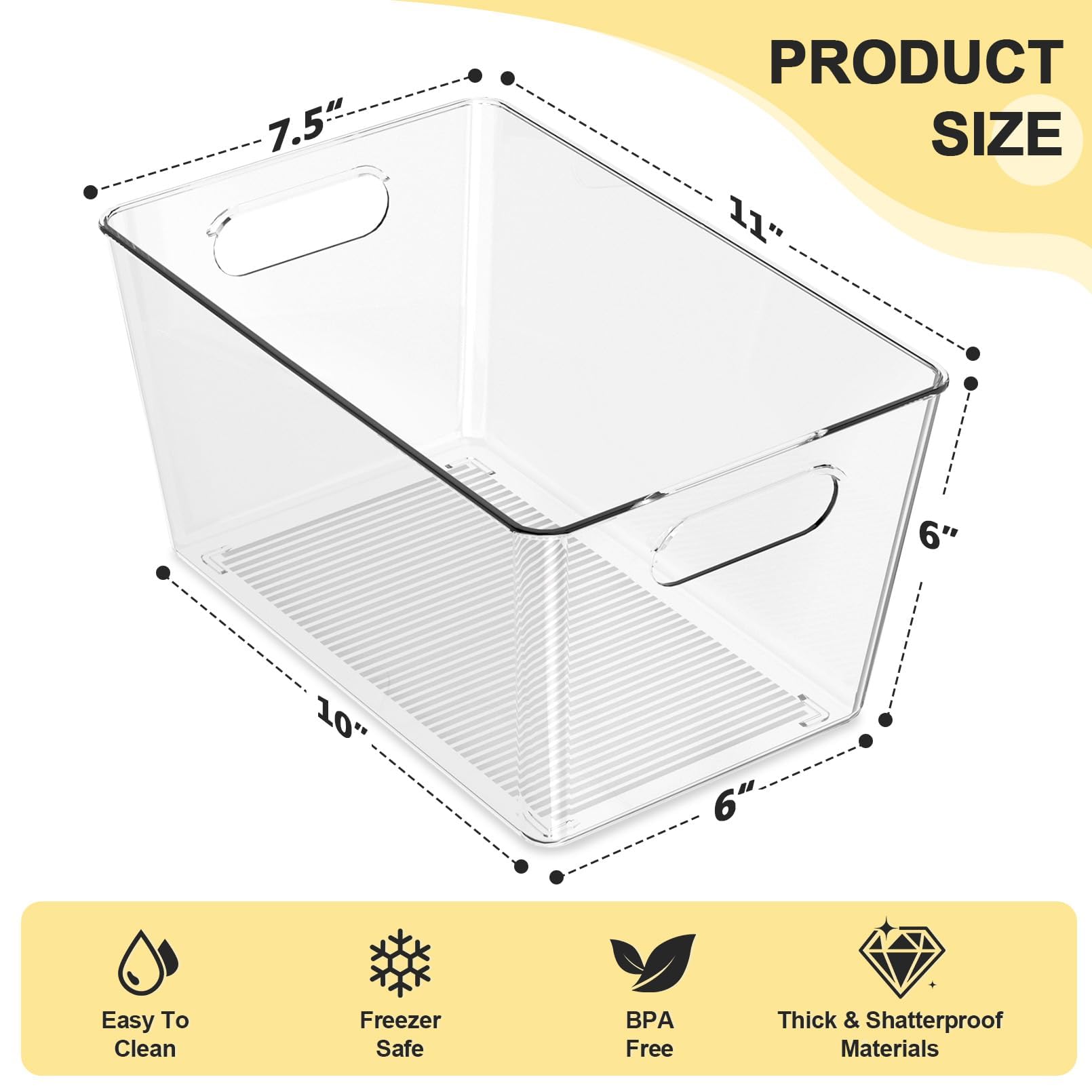 12 Pack Large Clear Plastic Storage Bins (12 Count)