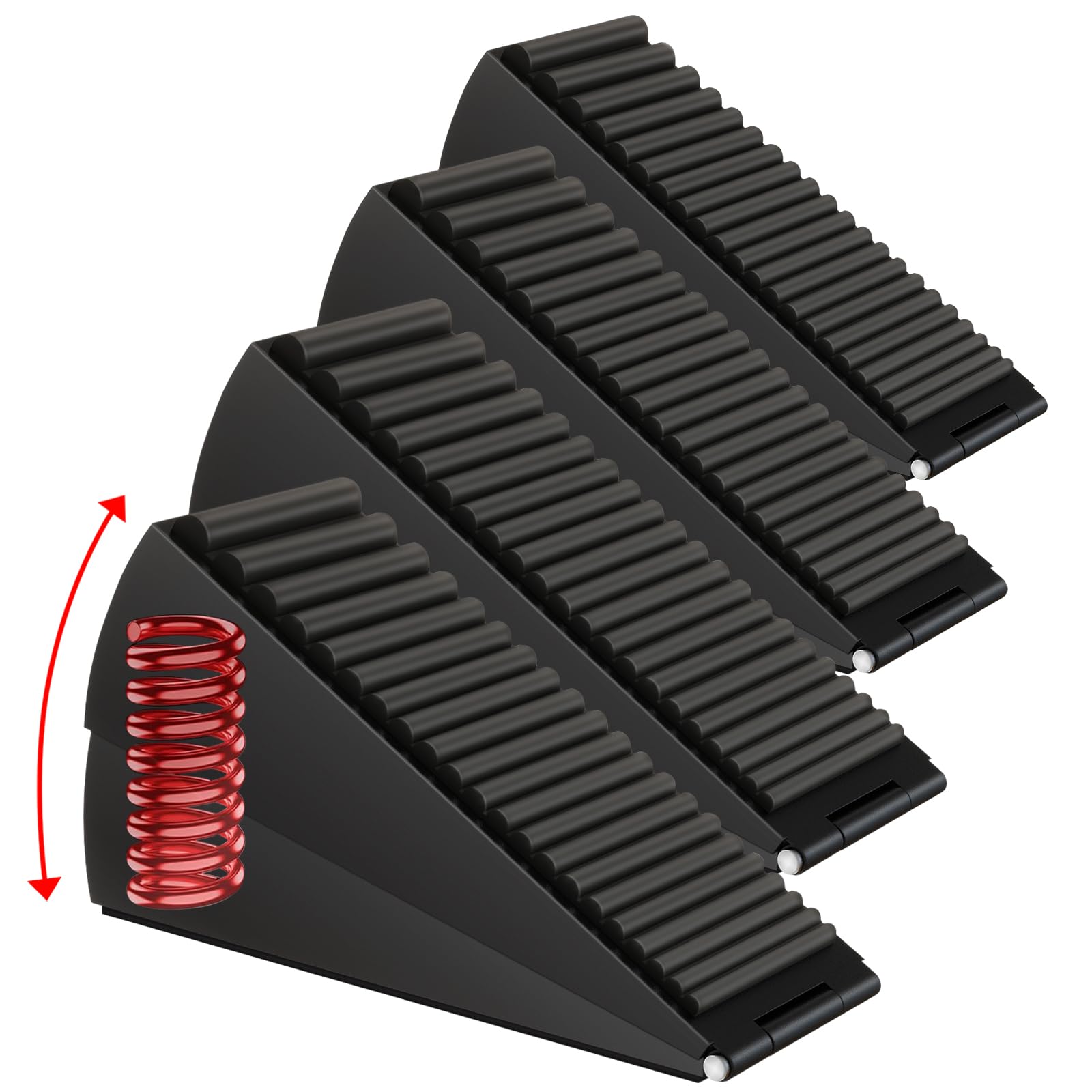 4 Pack Adjustable Spring Door Stoppers Heavy Duty (4 Count)