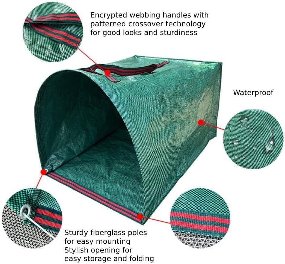 Heavy Duty 72 Gallon Standable Collapsible Yard Waste Leaf Bags