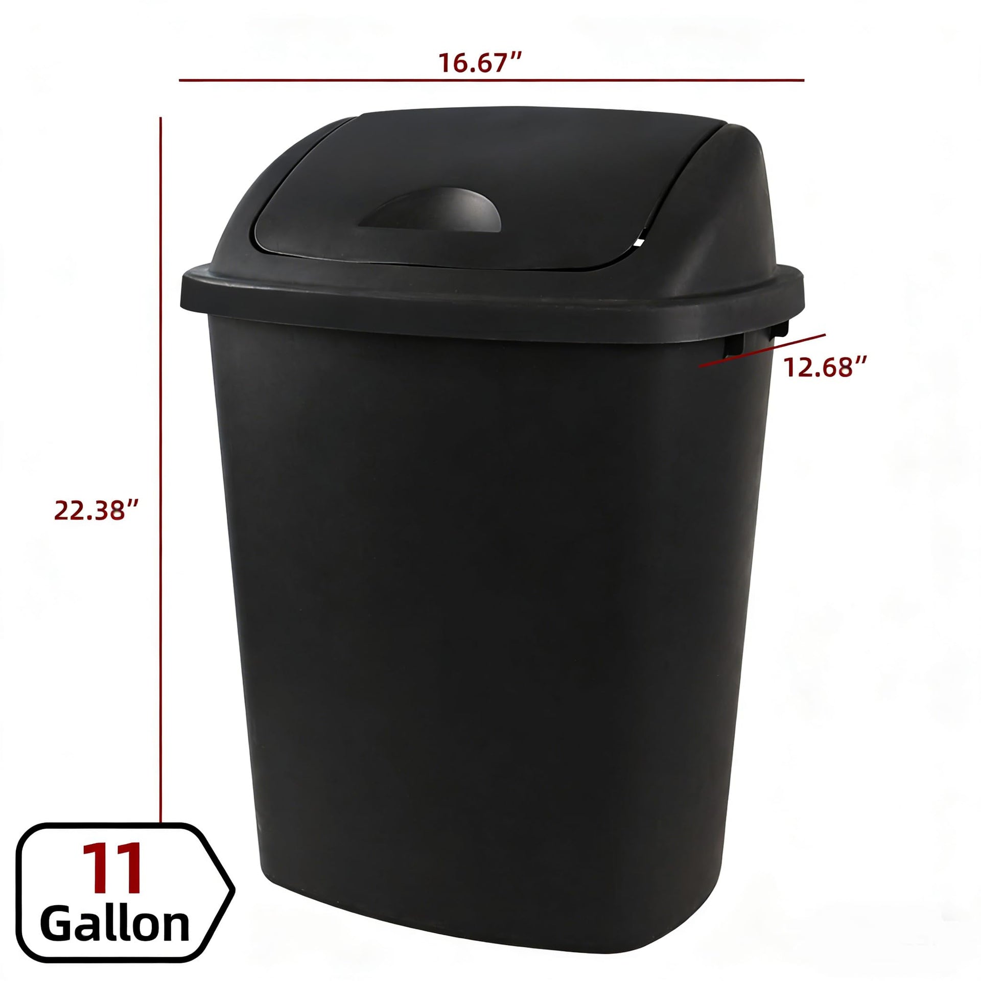 11 Gallon Swing Lid Trash Can (4 Count)