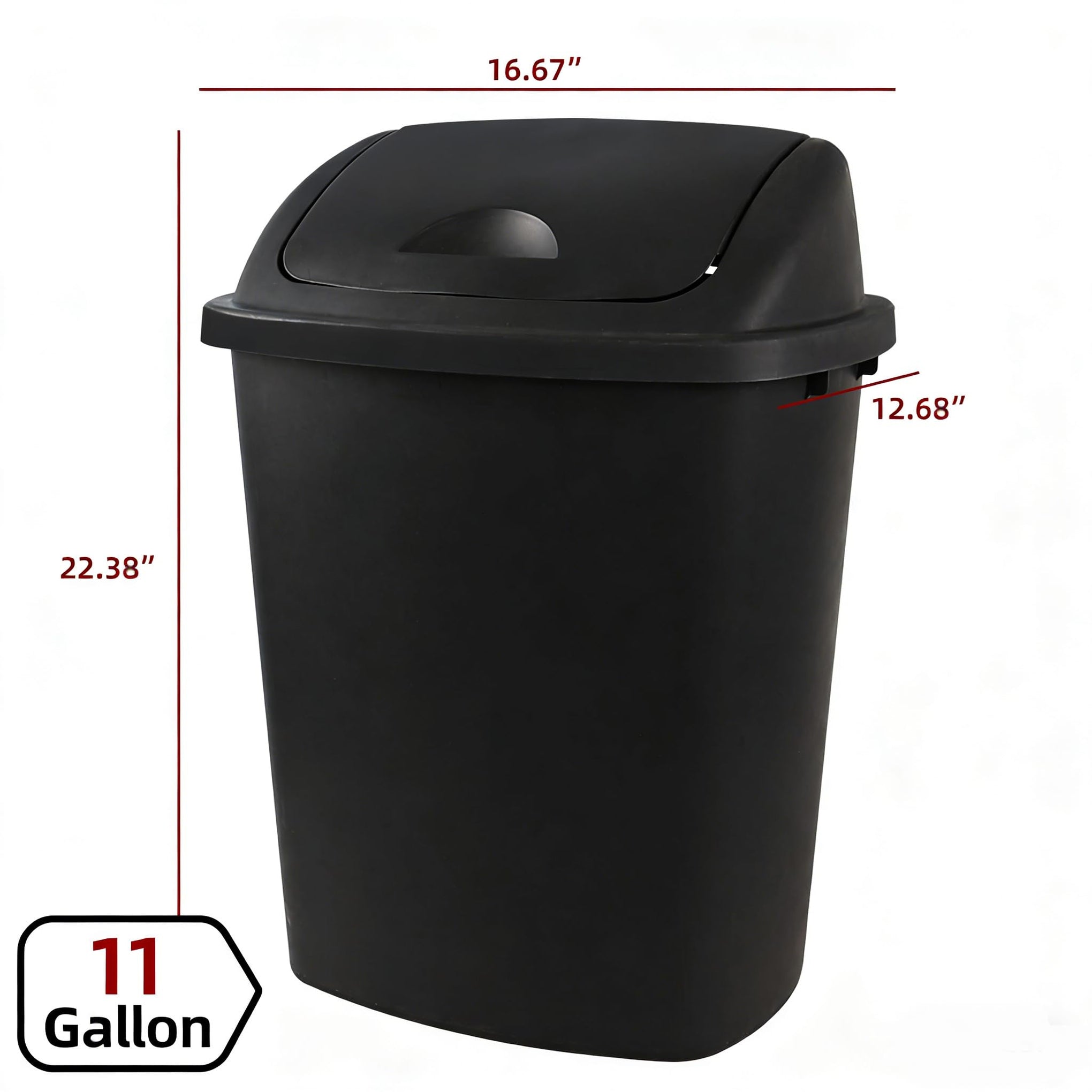 11 Gallon Swing Lid Trash Can (4 Count)