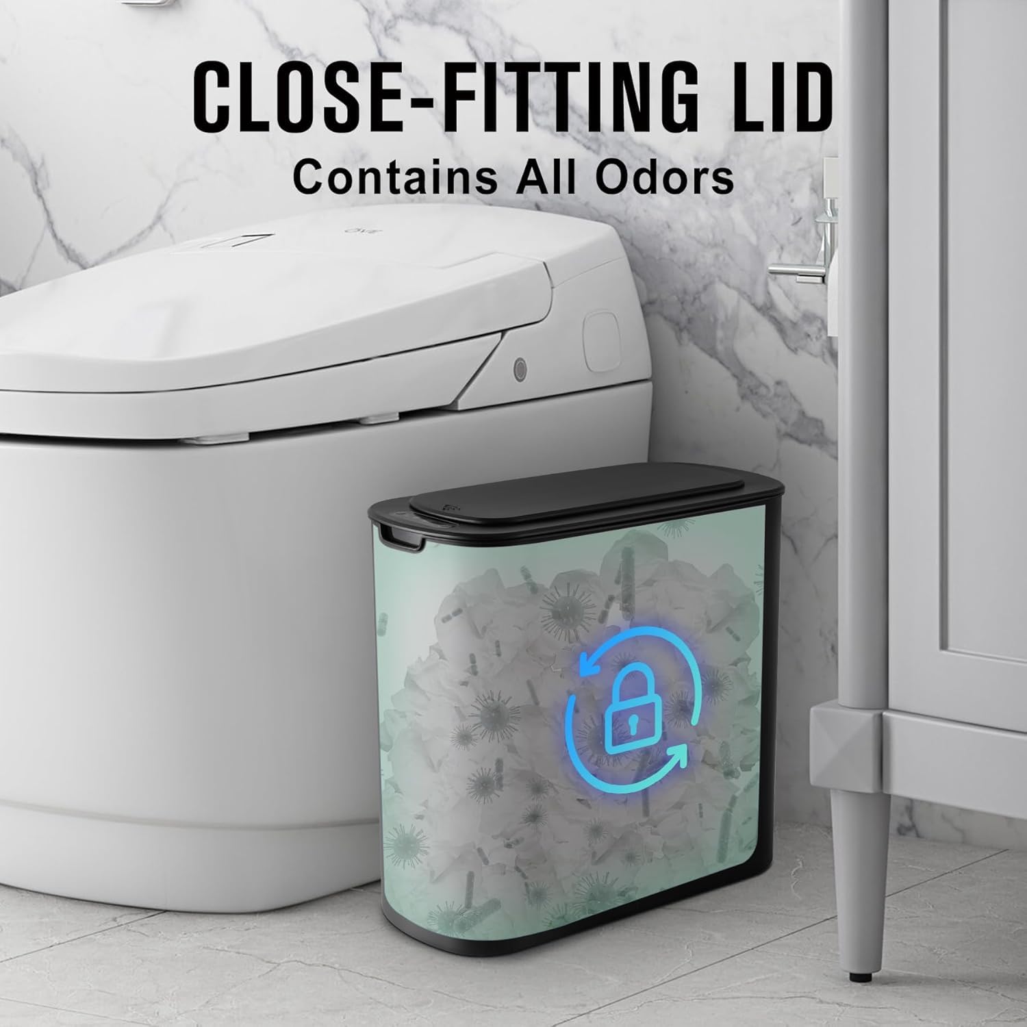 Automatic Small Bathroom Trash Can with Lid