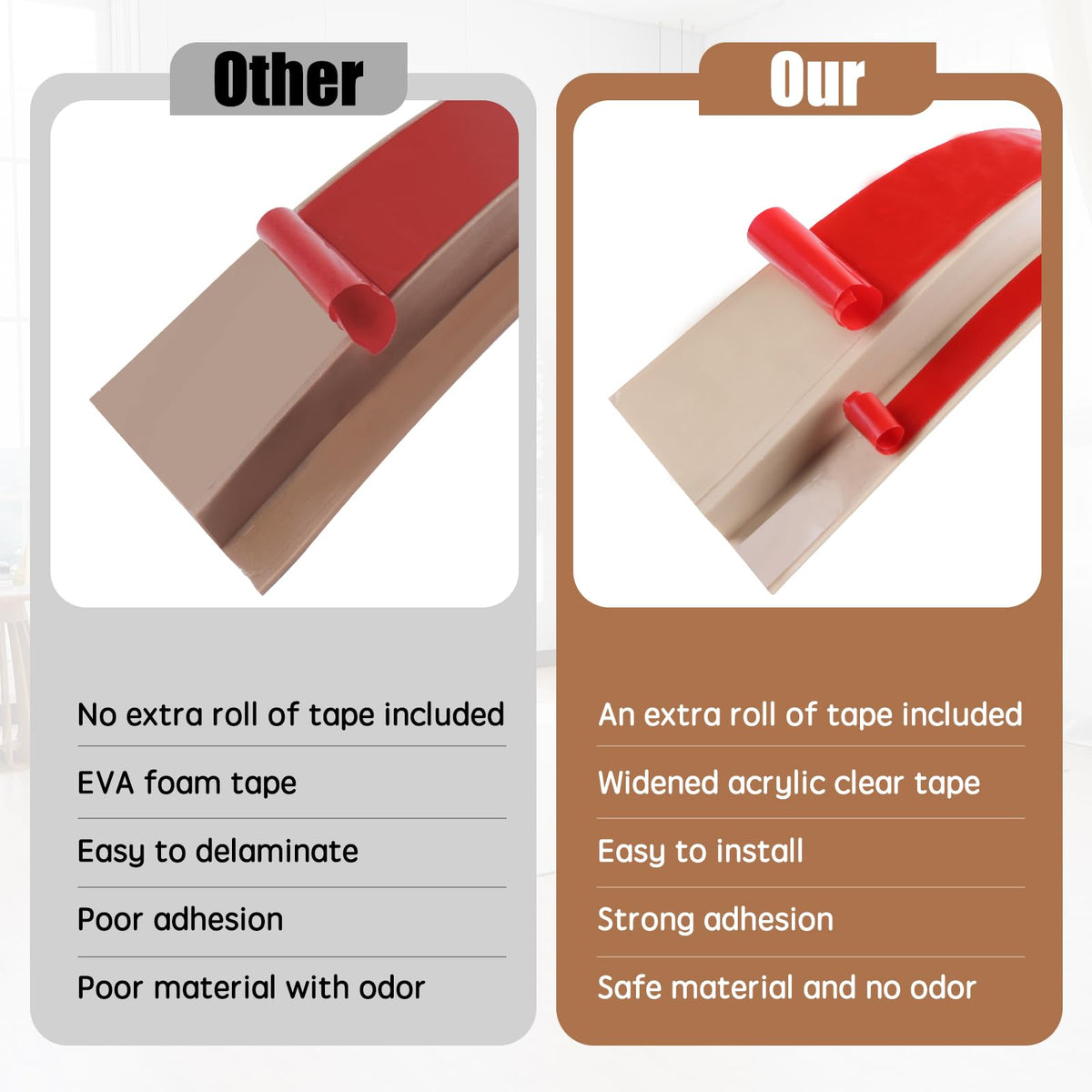 Floor Transition Strip Door Threshold 78" Floor Transition Reducer Trim on The Edges Threshold Strip Self Adhesive Suitable for Doorways