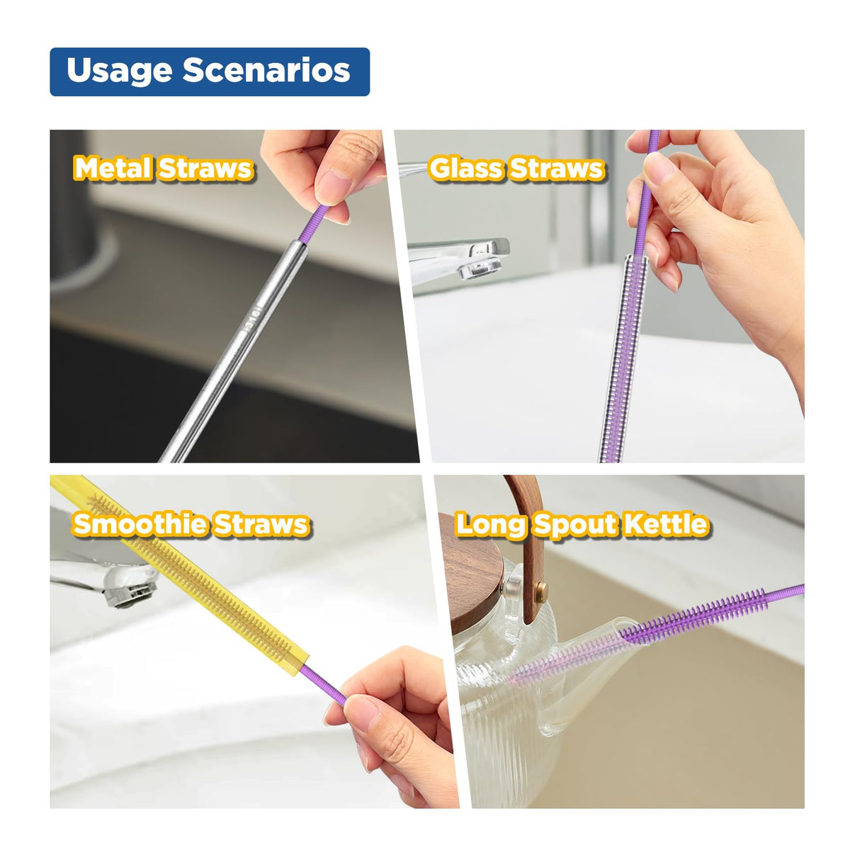 Silicone Straw Cleaner Brush (2 Count)