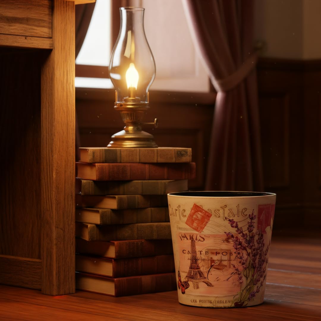 PU Leather Small Trash Can Wastebasket