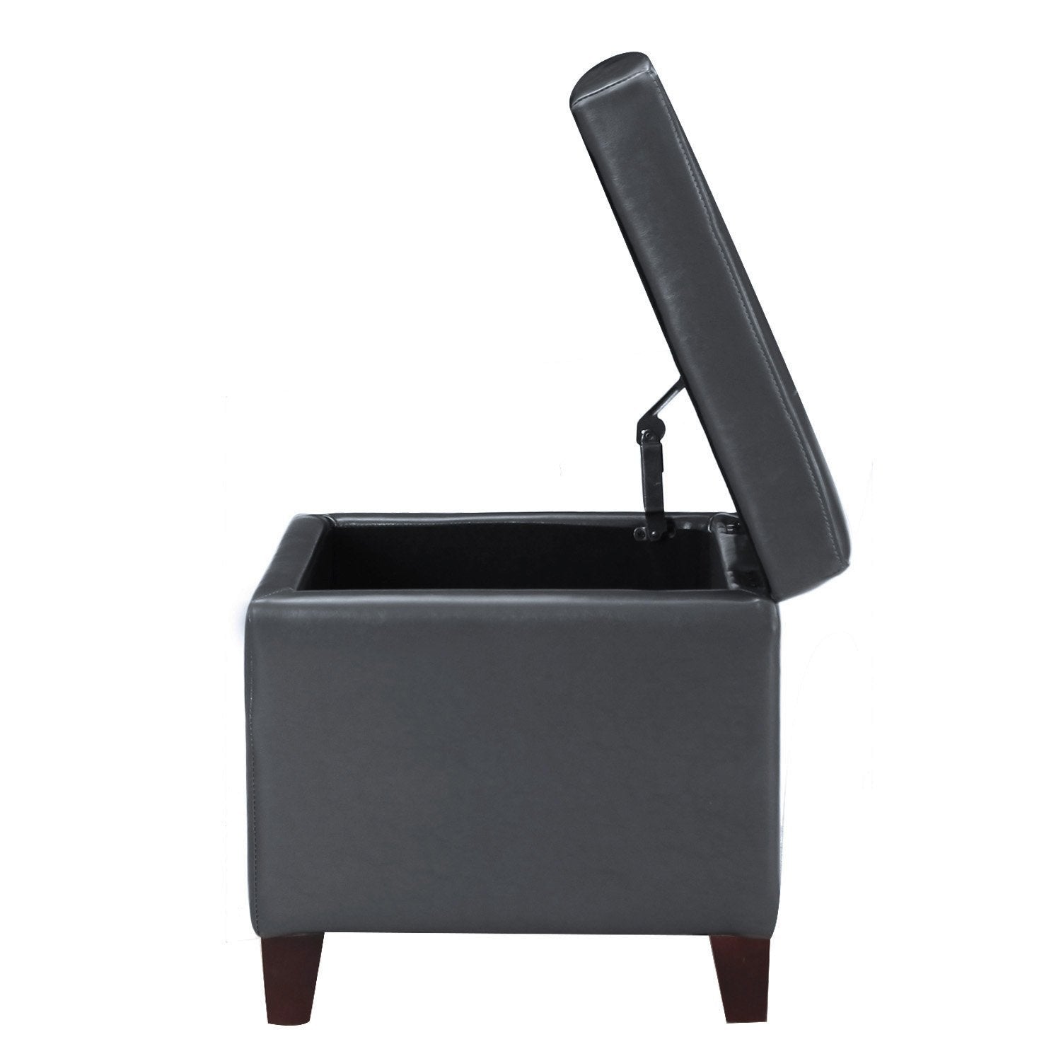 Bonded Leather Square Tufted Cubic Cube Storage Footstool