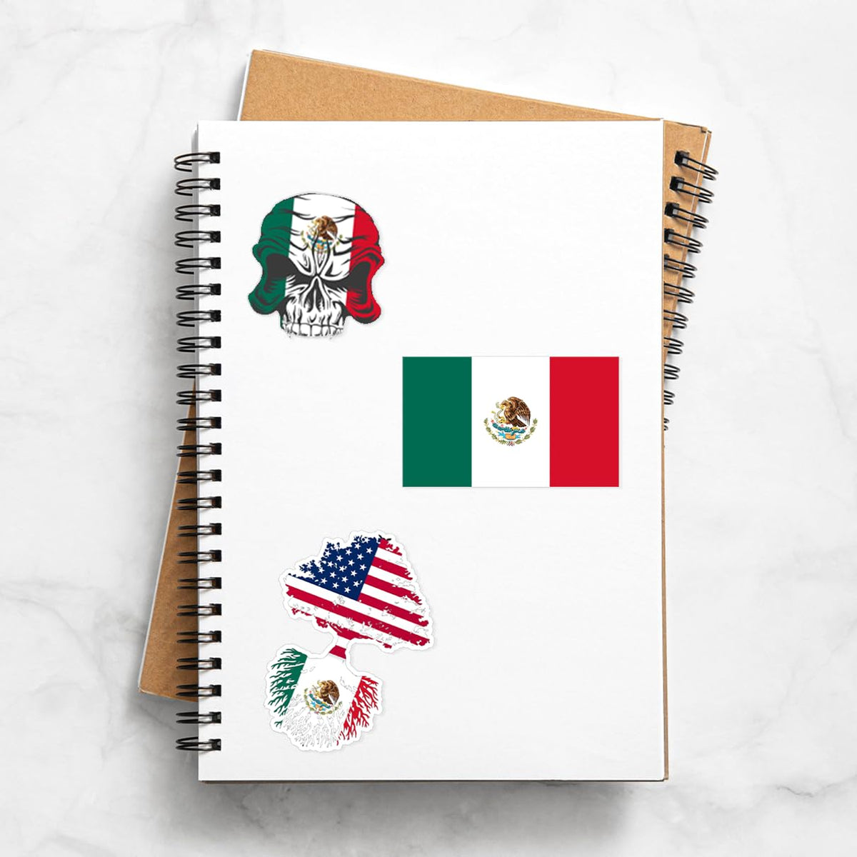 Patriotic Skull and Stickers Pack with USA Mexico Theme 20Pcs Vinyl Decals for Car Truck Motorcycle Laptop Helmet Water Bottle Bottles Bumper Bedroom Wall (20 Count)