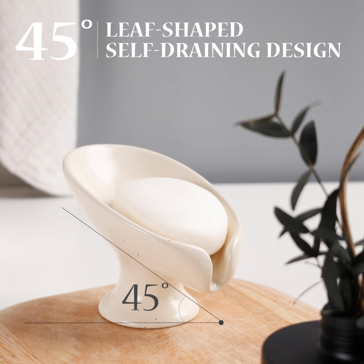 Soap Dish Self Draining Bar Soap Holder for Bathroom Sink