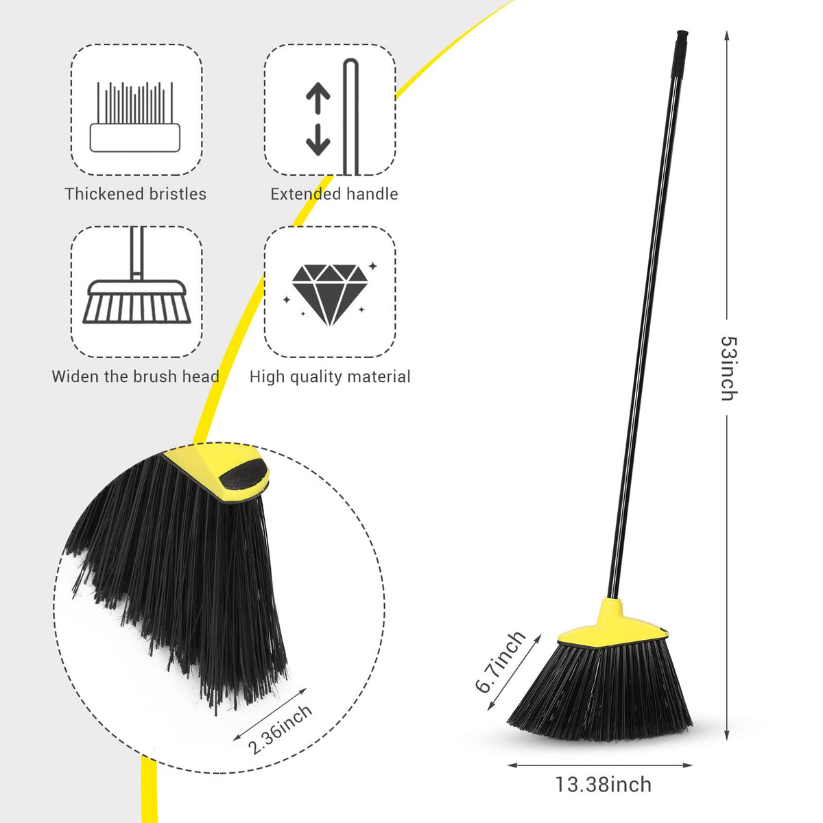 12 Pcs Heavy Duty Broom Bulk