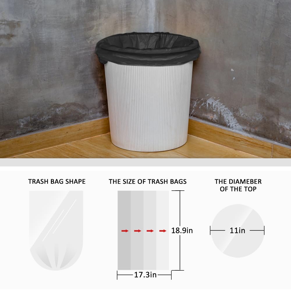 Small Black Trash Bags 3 Gallon 300 Count Bathroom Garbage Bags