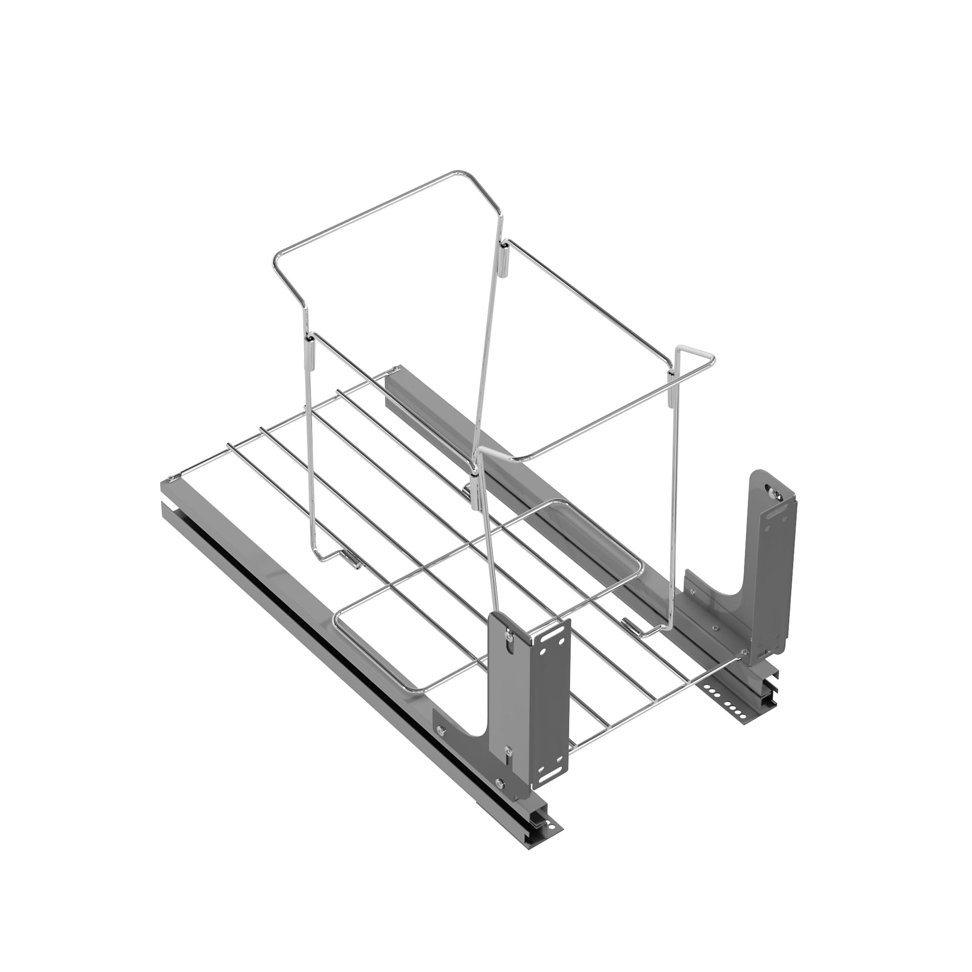 Dowell B15 Aluminum Base Wastebasket Pullout with Door Mount and 35Qt