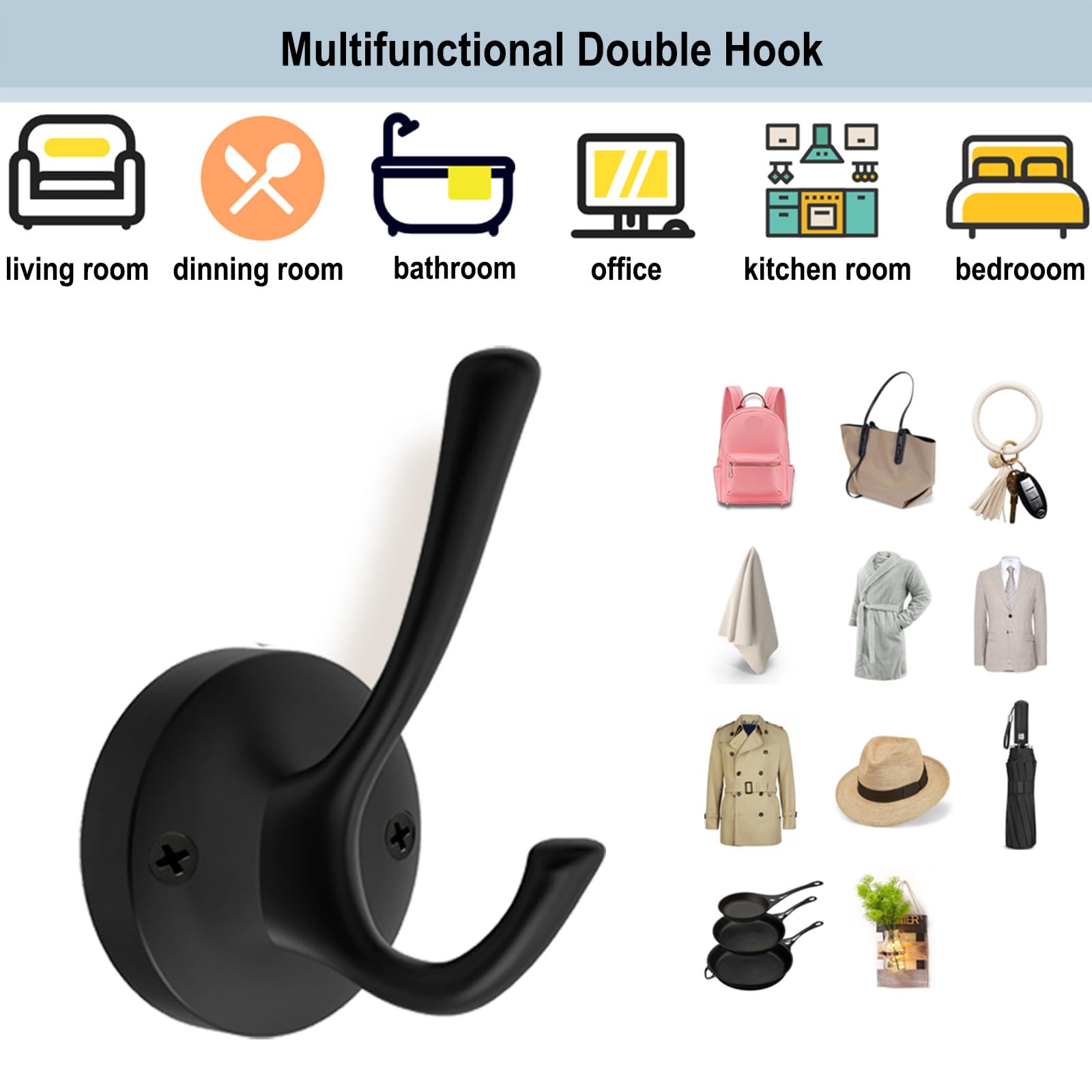 Black Wall Hooks Towel Hooks