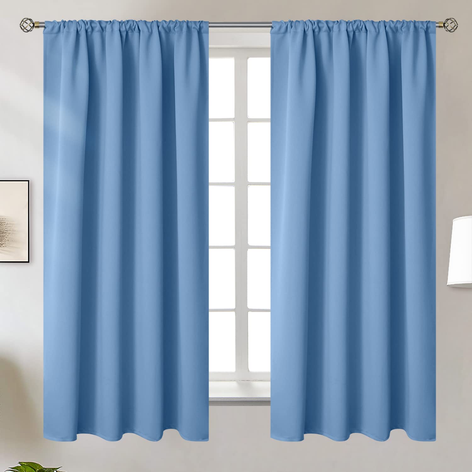 Blackout Curtains 63 Inches Long for Bedroom (2 Count)