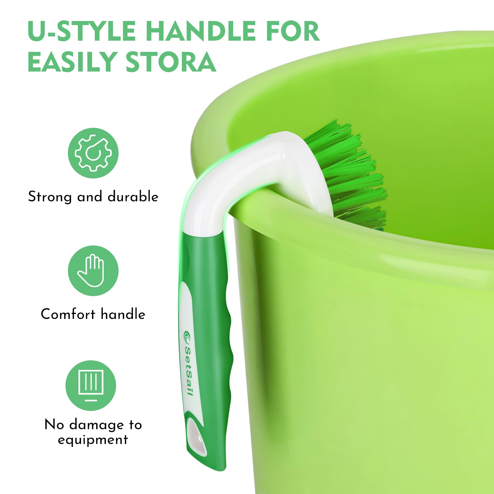 Scrub Brush Stiff Bristle Cleaning Scrubber (4 Count)