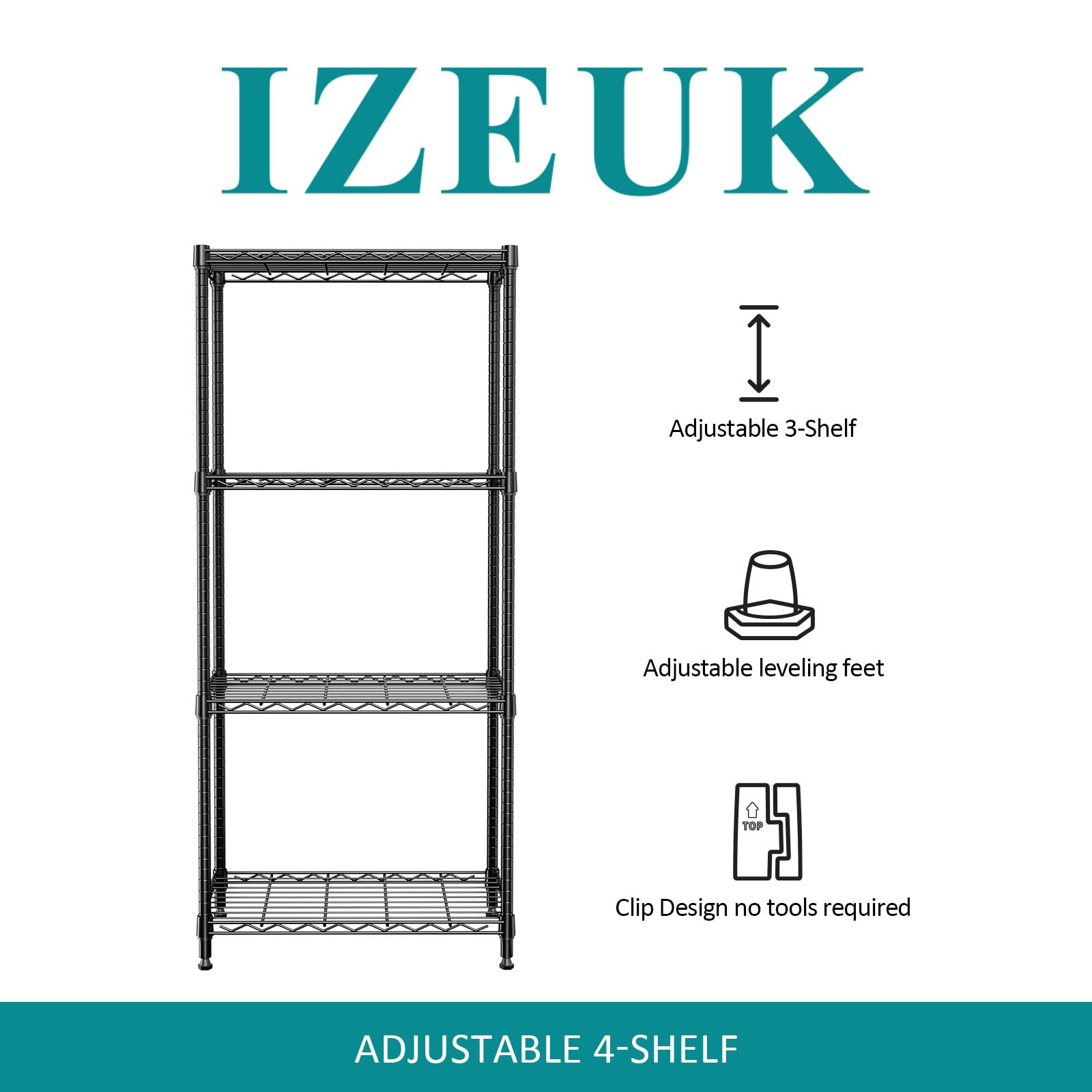 4 Tier Metal Shelf Rack