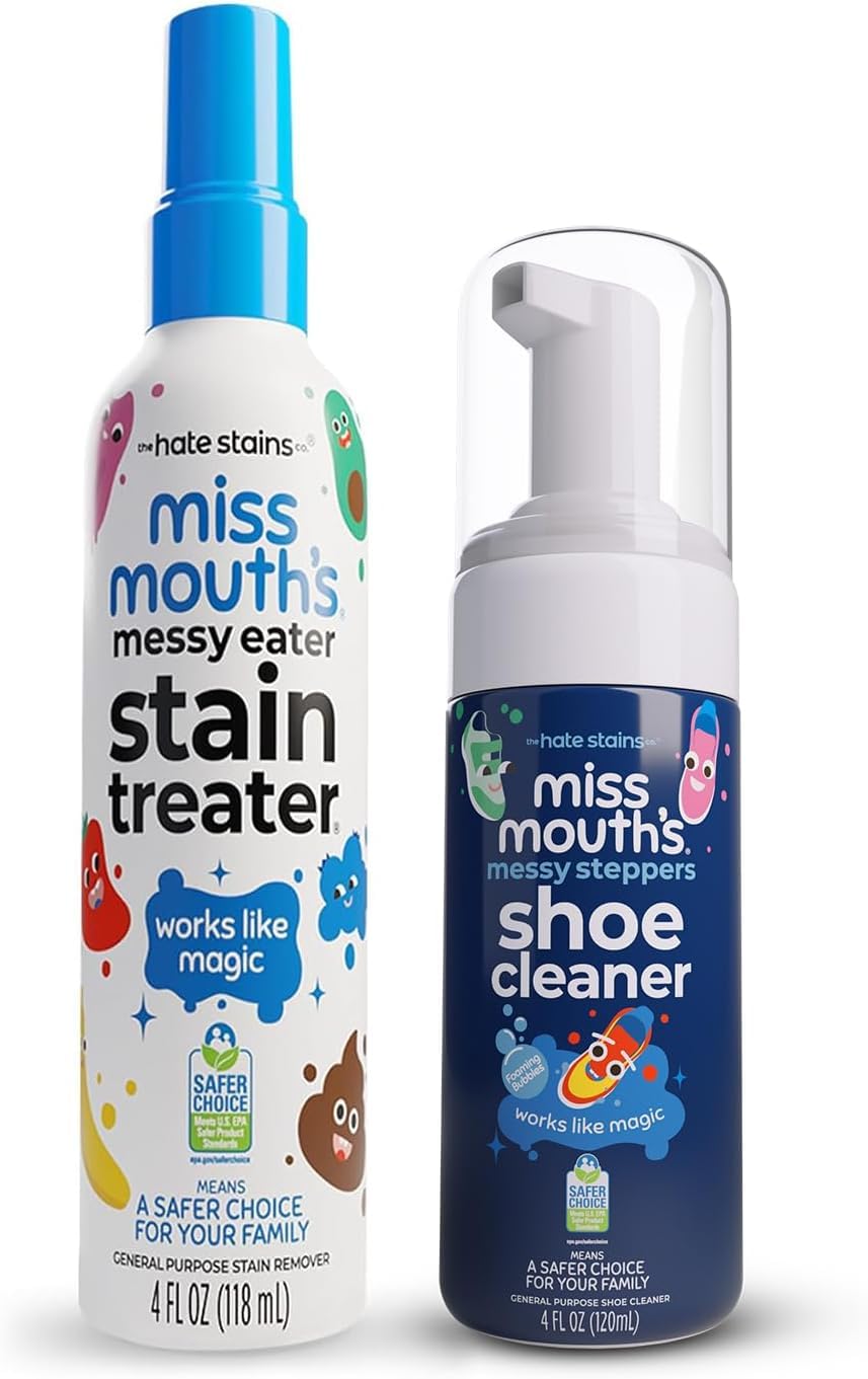 Stain Treater & Messy Steppers Shoe Cleaner Stain Remover Duo (8 Fl Oz)