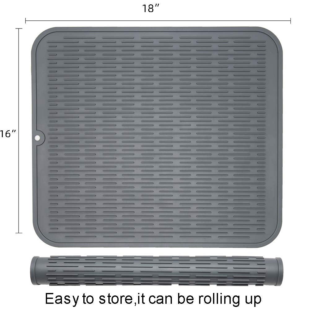 2 Pcs Heavy Duty Silicone Dish Drying Mat (2 Count)