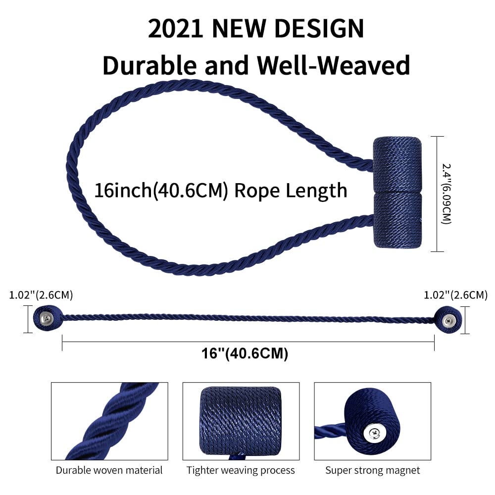 18 Inch Strong Magnetic Curtain Tiebacks (4 Count)