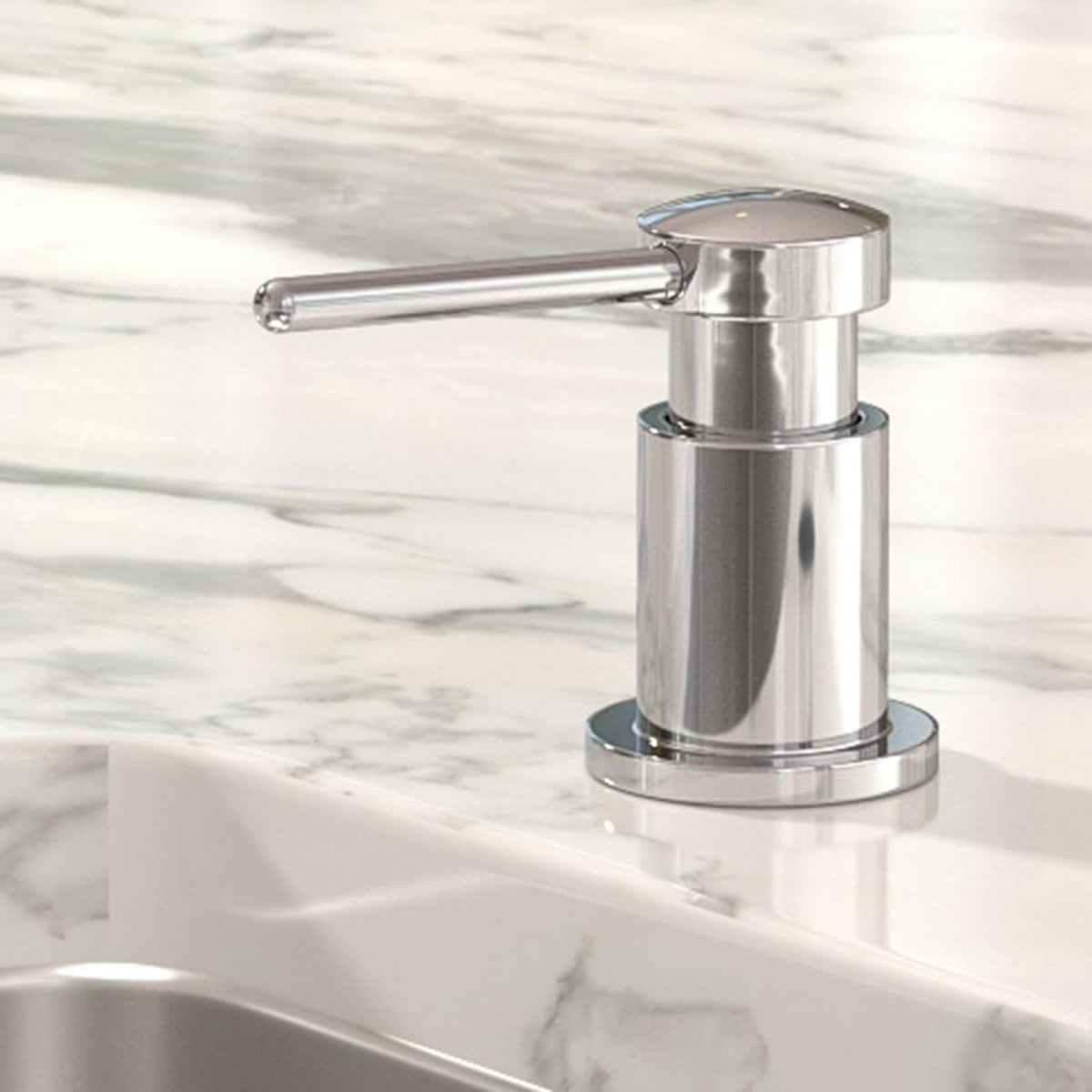 Chrome Soap Dispenser for Kitchen Sink (18 Ounce)
