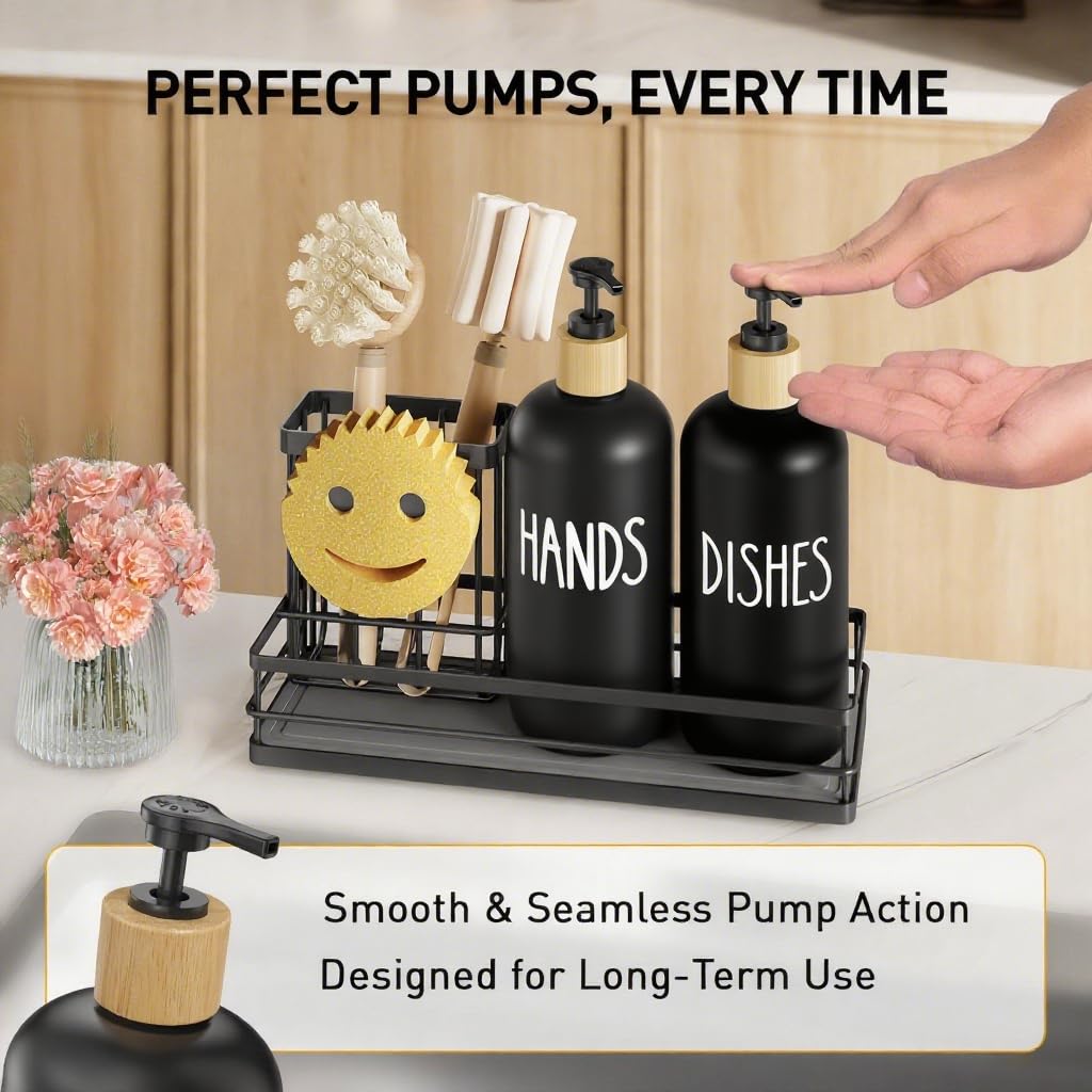 Kitchen Dish Soap Dispenser Set