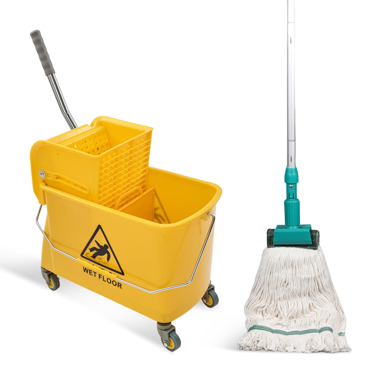 22 Quart Wheeled Mop Bucket with Press Wringer (2 Count)