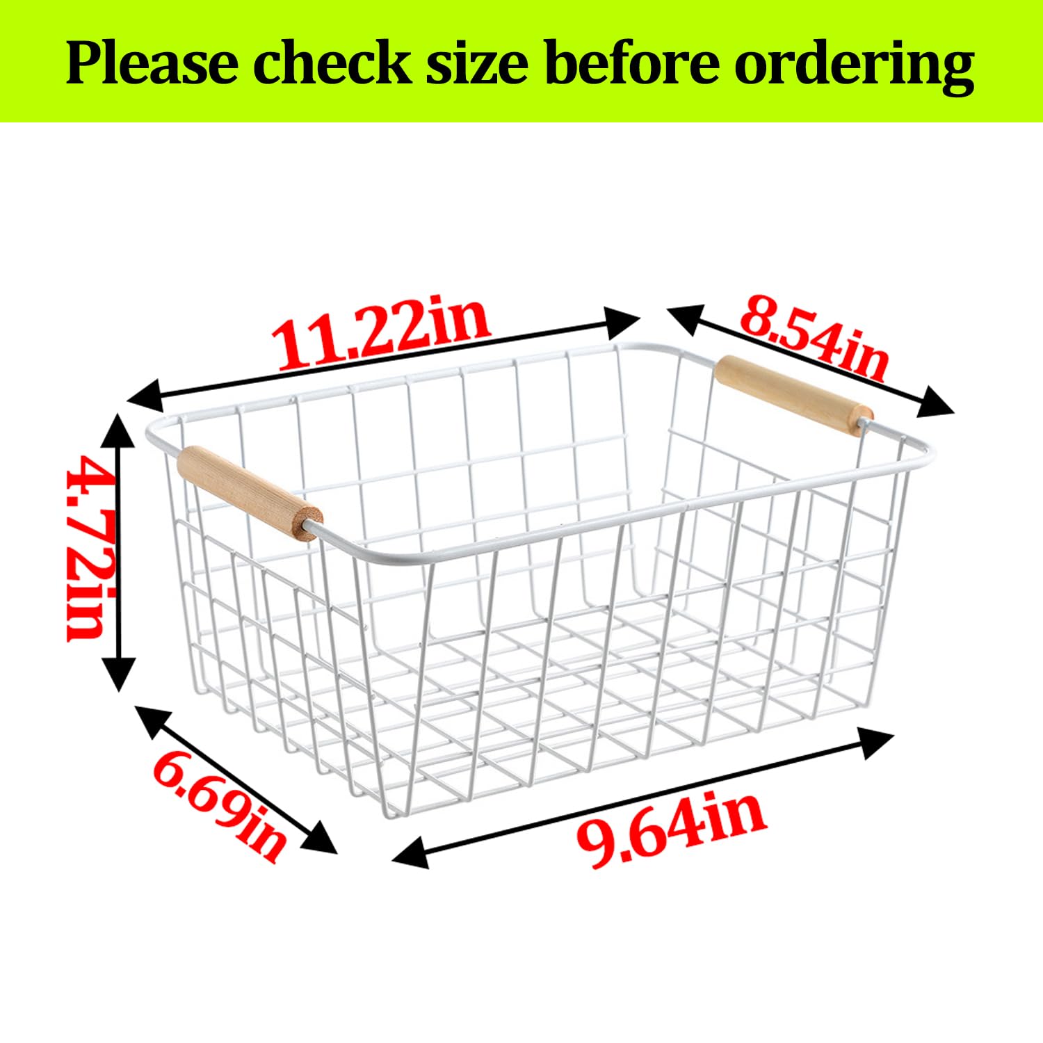 Metal White Wire Basket (2 Count)