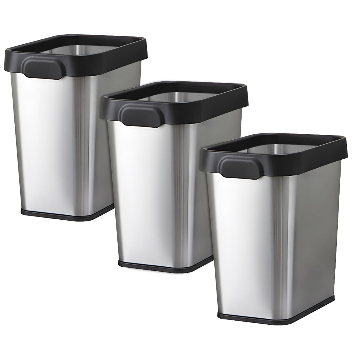 3 Pack Stainless Steel Trash Can 2 Gallon (3 Count)