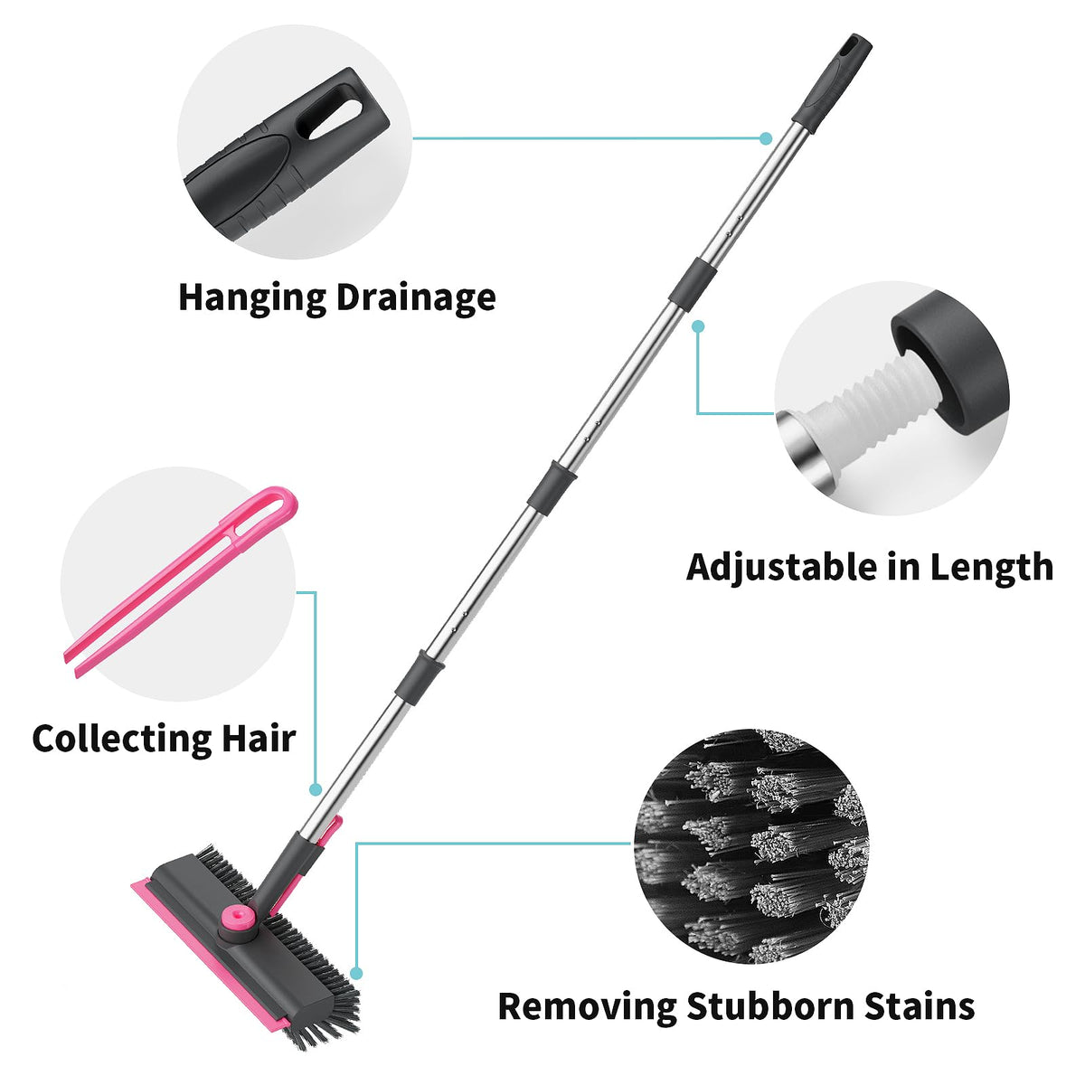 Floor Scrub Brush with Long Handle