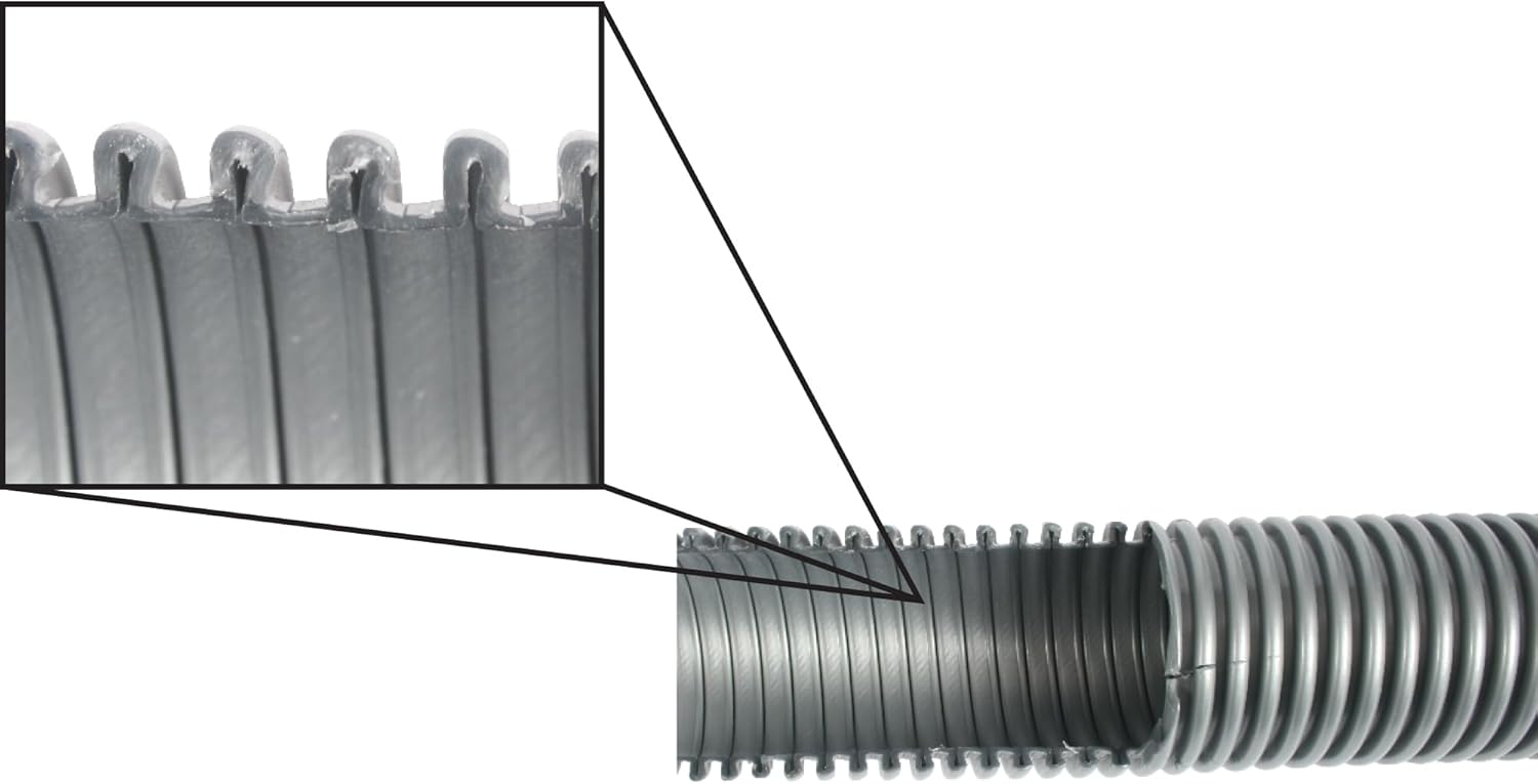 16 Ft. Premium Shop Vacuum Extension Hose with 2 tank adapters and 1.25" curved end