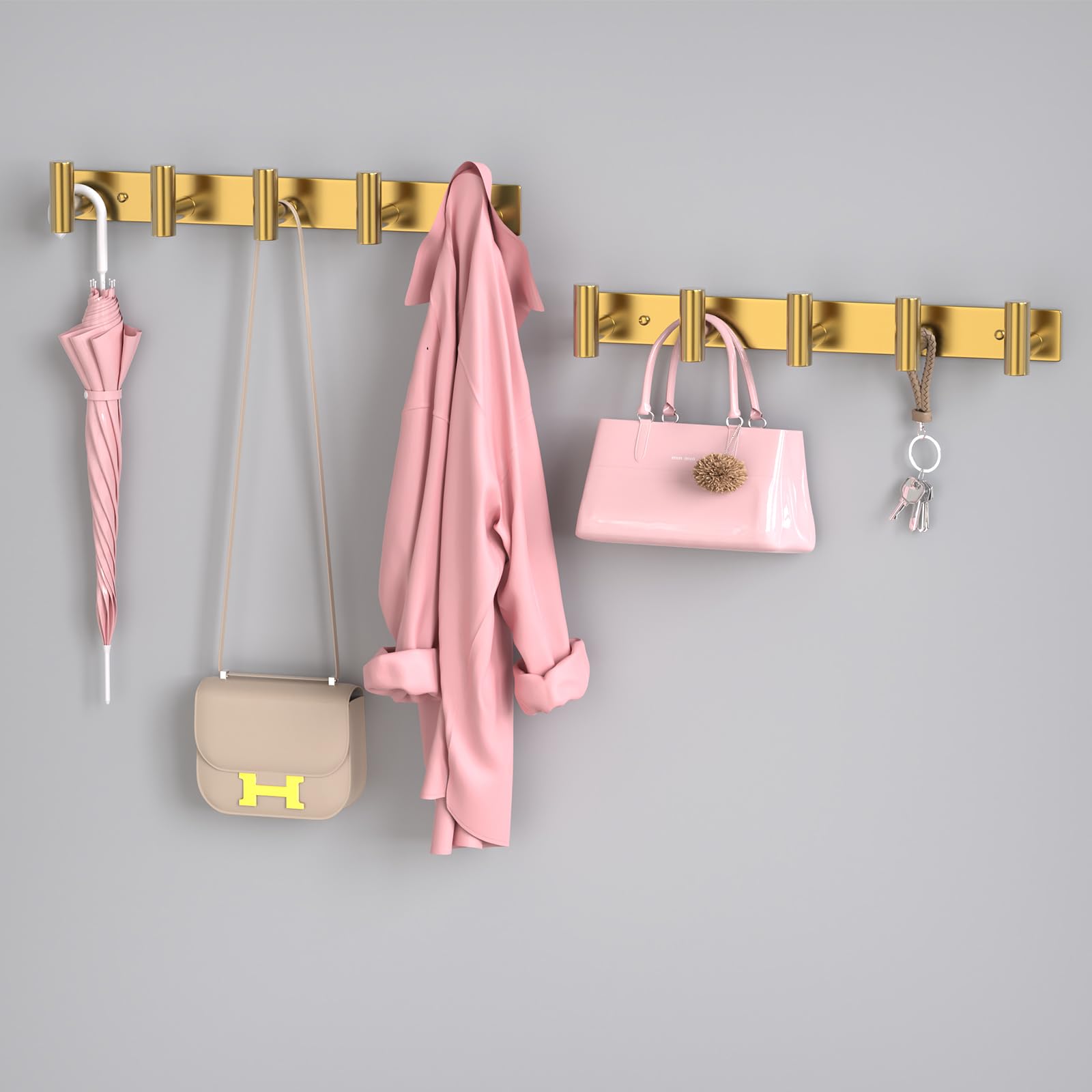 Gold Wall Mount Coat Rack