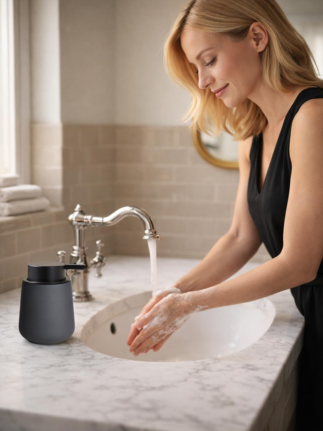 Ceramic Soap Dispenser for Kitchen and Bathroom