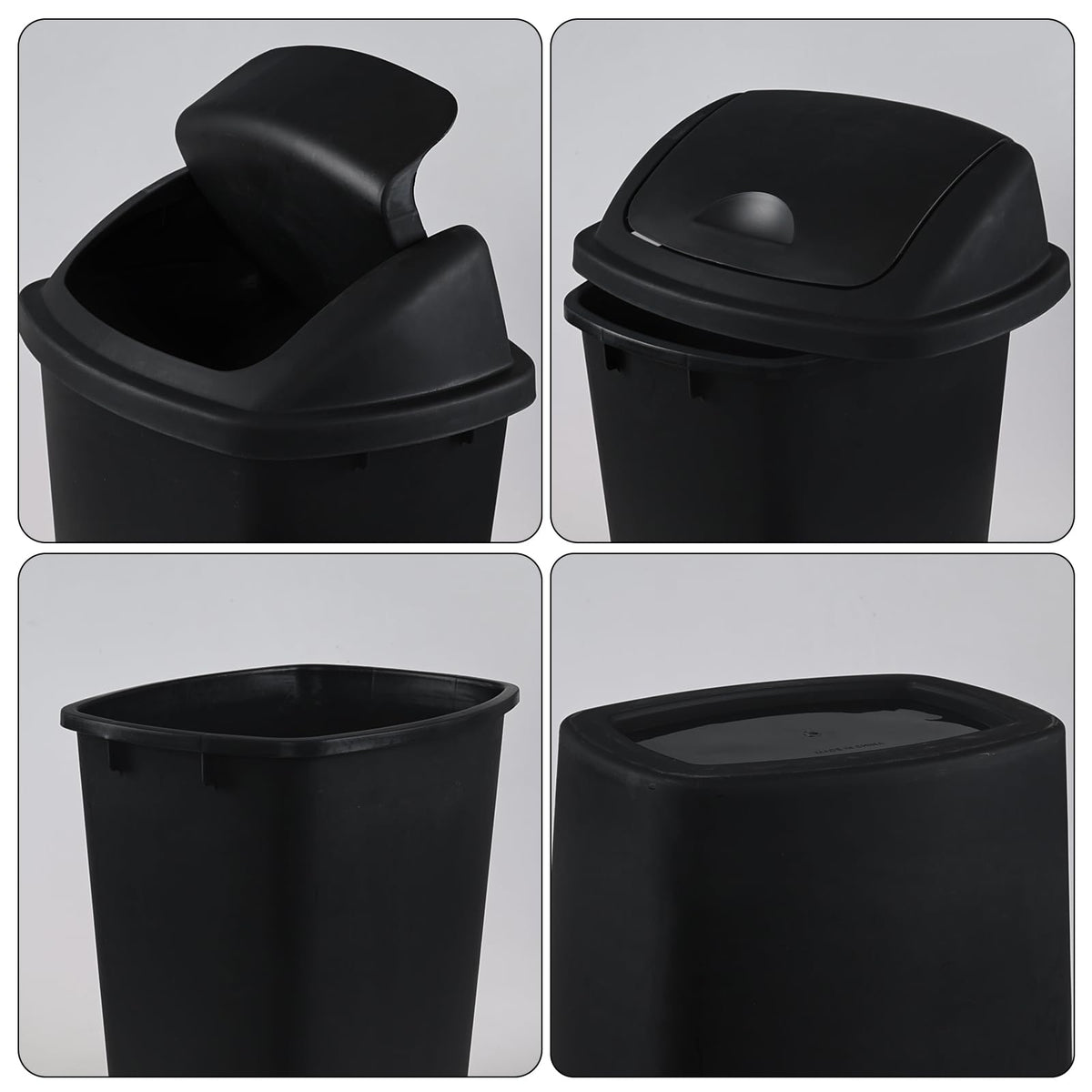 10 Gallon Kitchen Trash Cans with Swing Lid (4 Count)