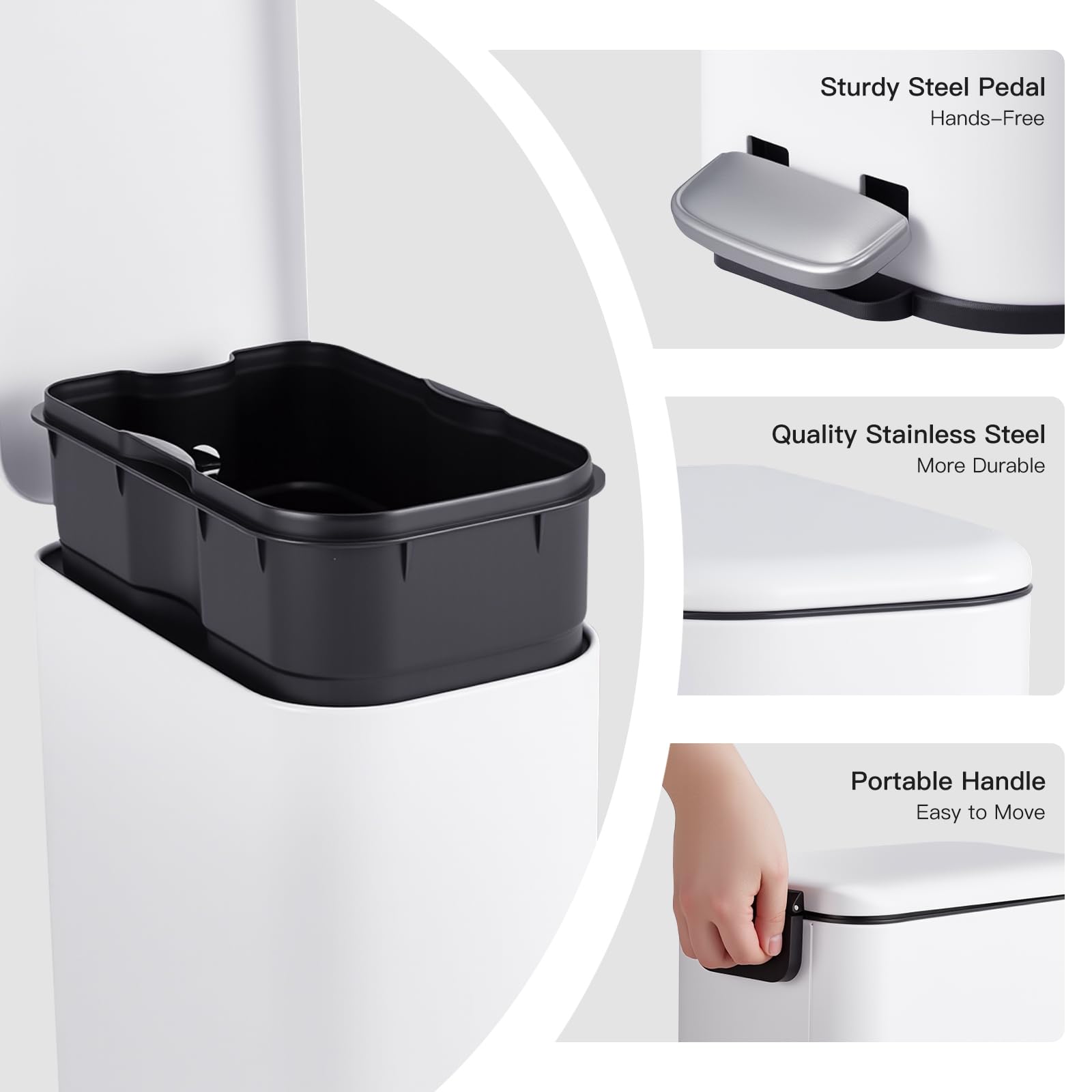 3.2 Gallon Bathroom Trash Can