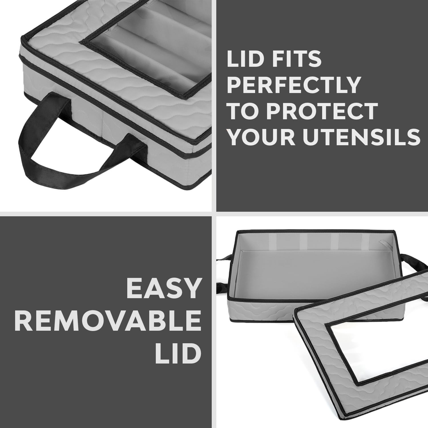 Flatware Storage Case 5 Compartments Silverware Container Box