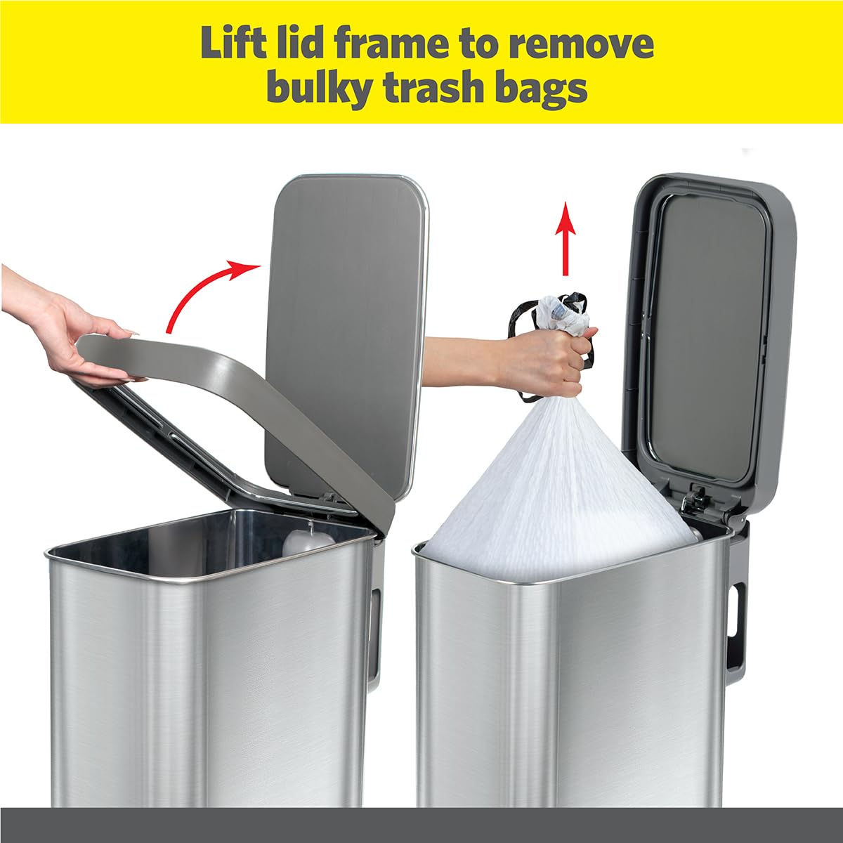 Slim Trash Can with Clorox Odor Protection