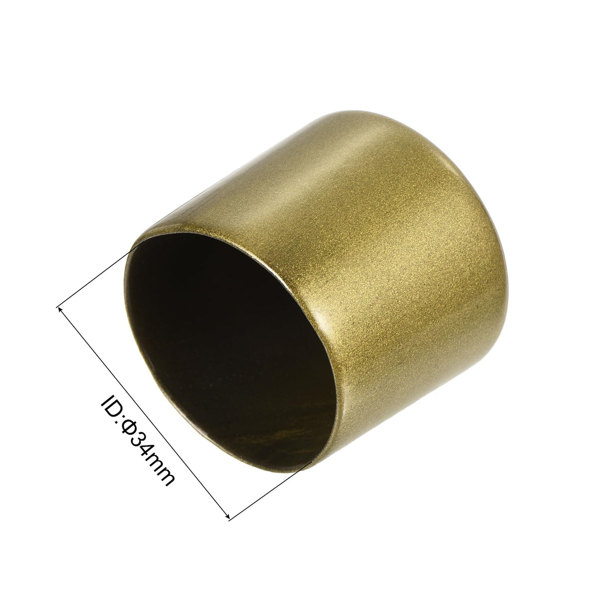 20pcs Rubber End Caps 34mm ID Vinyl Round Tube Bolt Cap Cover Thread Protectors Gold