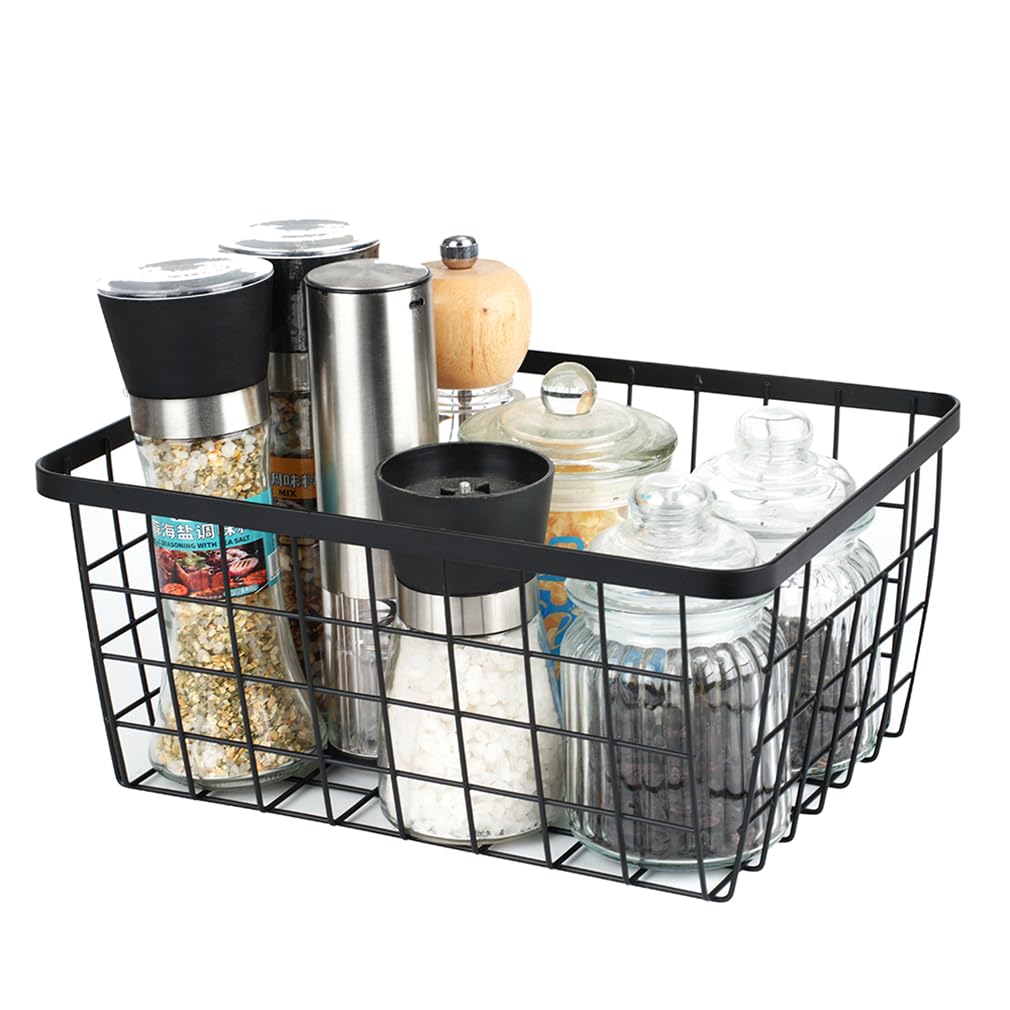 Kitchen Metal Wire Baskets with Handles Food Storage Organizer (4 Count)