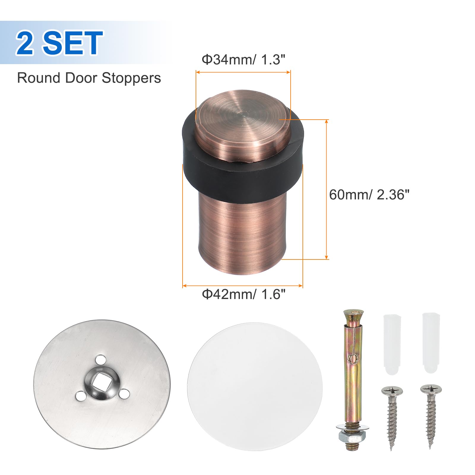 2Set Round Door Stoppers