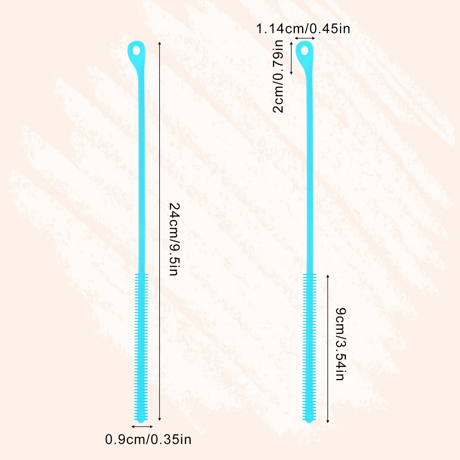 2pcs Silicone Straw Cleaning Brush (2 Count)