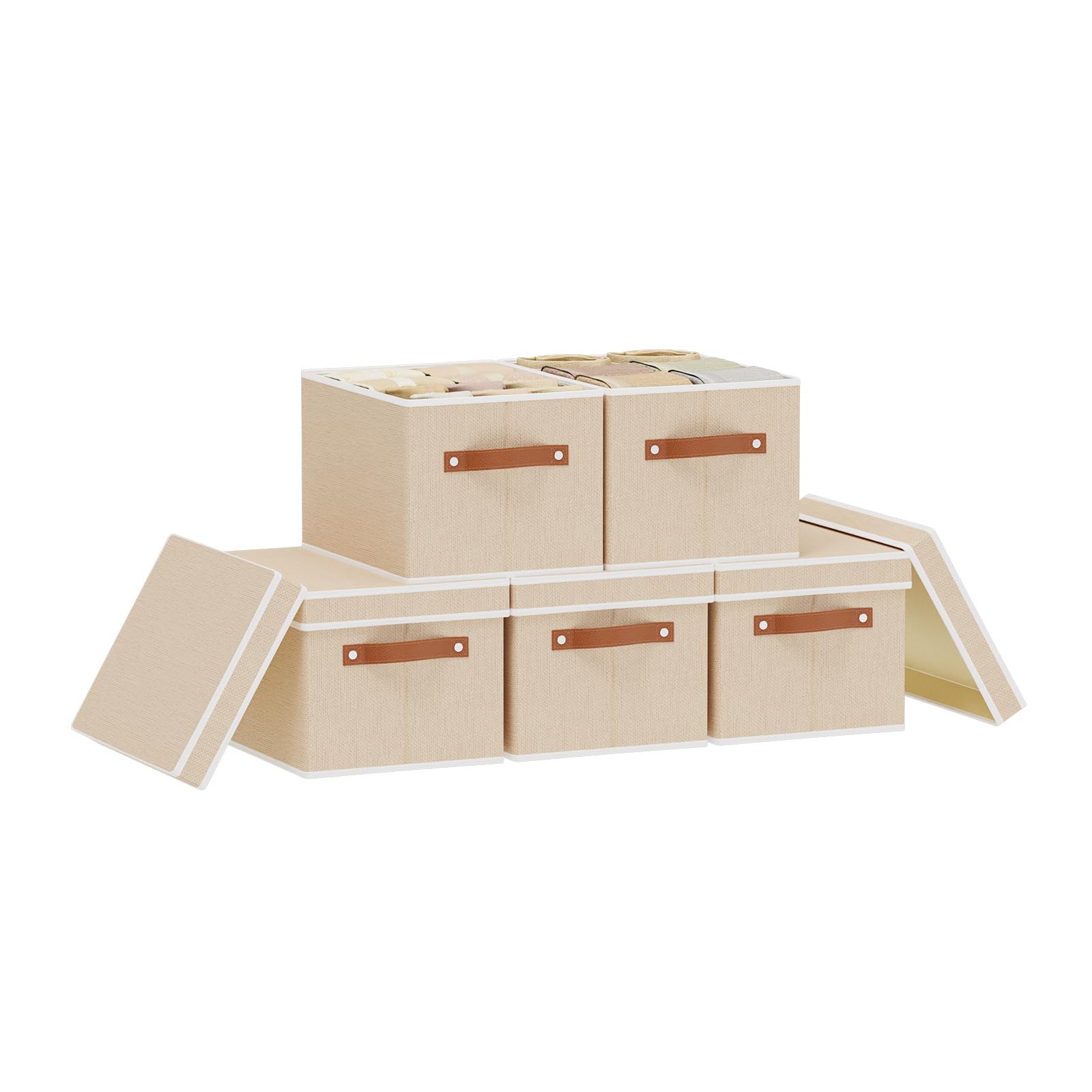 Beige Foldable Storage Bins