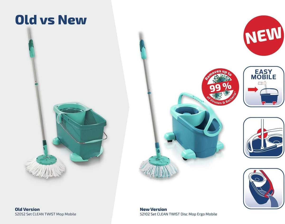 Clean Twist Spin Mop and Bucket Set with Rollers