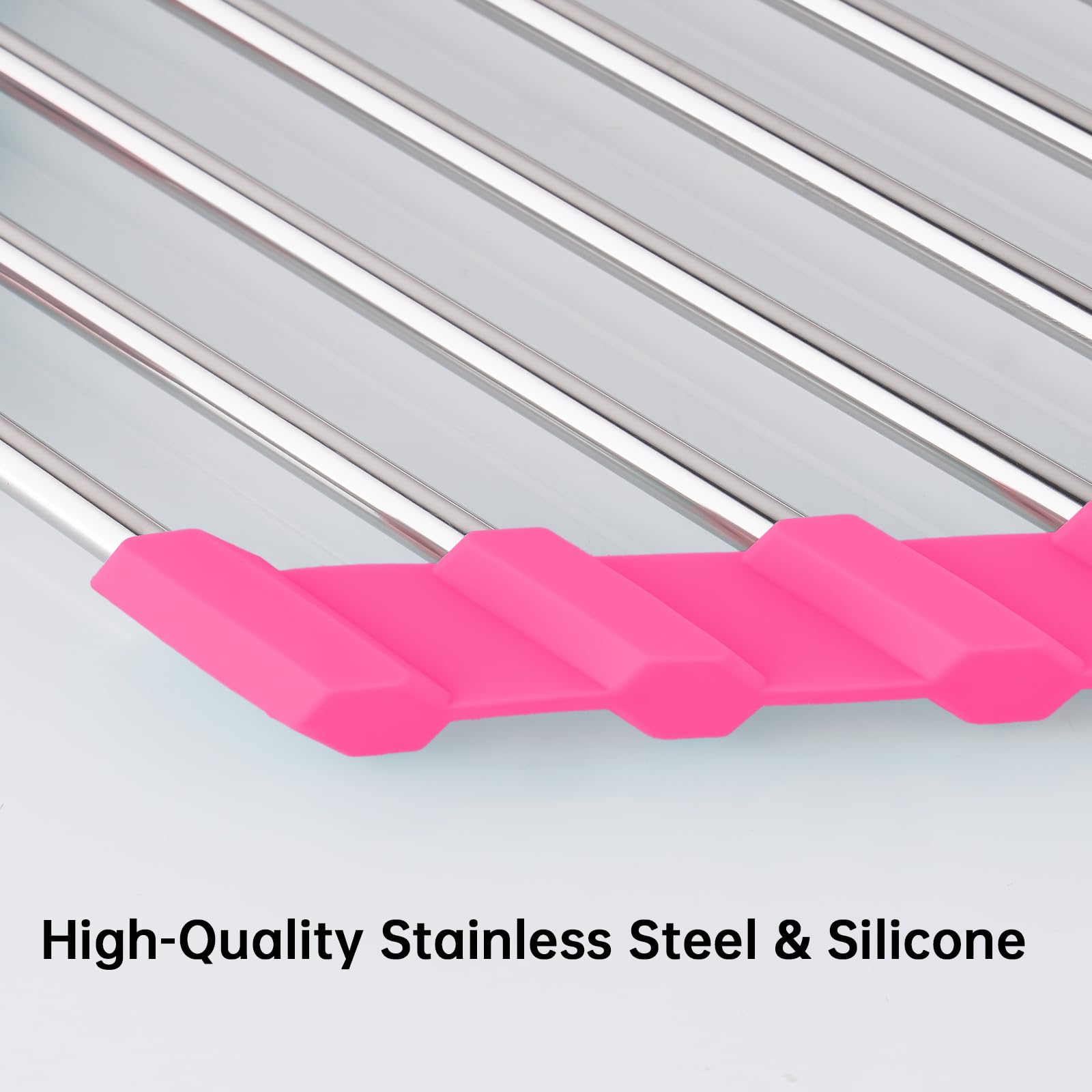 Triangle Roll Up Dish Drying Rack 304 Stainless Steel Rose