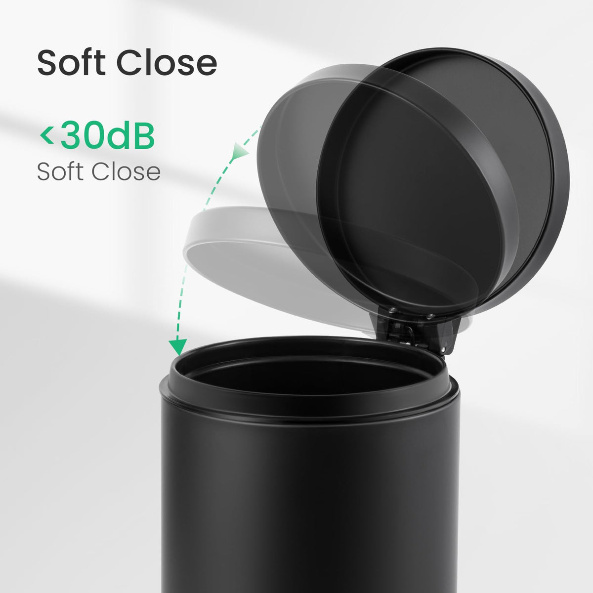 Small Round Bathroom Trash Can with Lid Soft Close